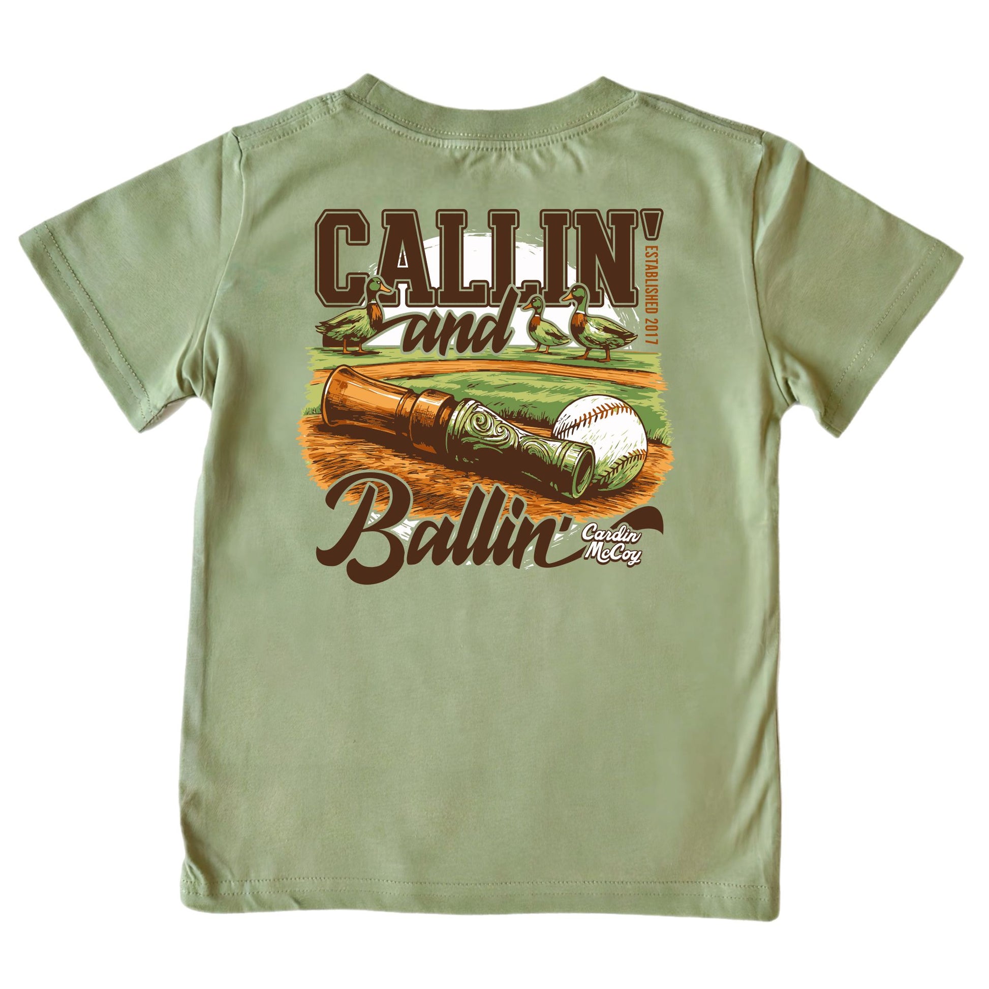 Kids' Callin and Ballin Short-Sleeve Tee Short Sleeve T-Shirt Cardin McCoy Light Olive XXS (2/3) Pocket