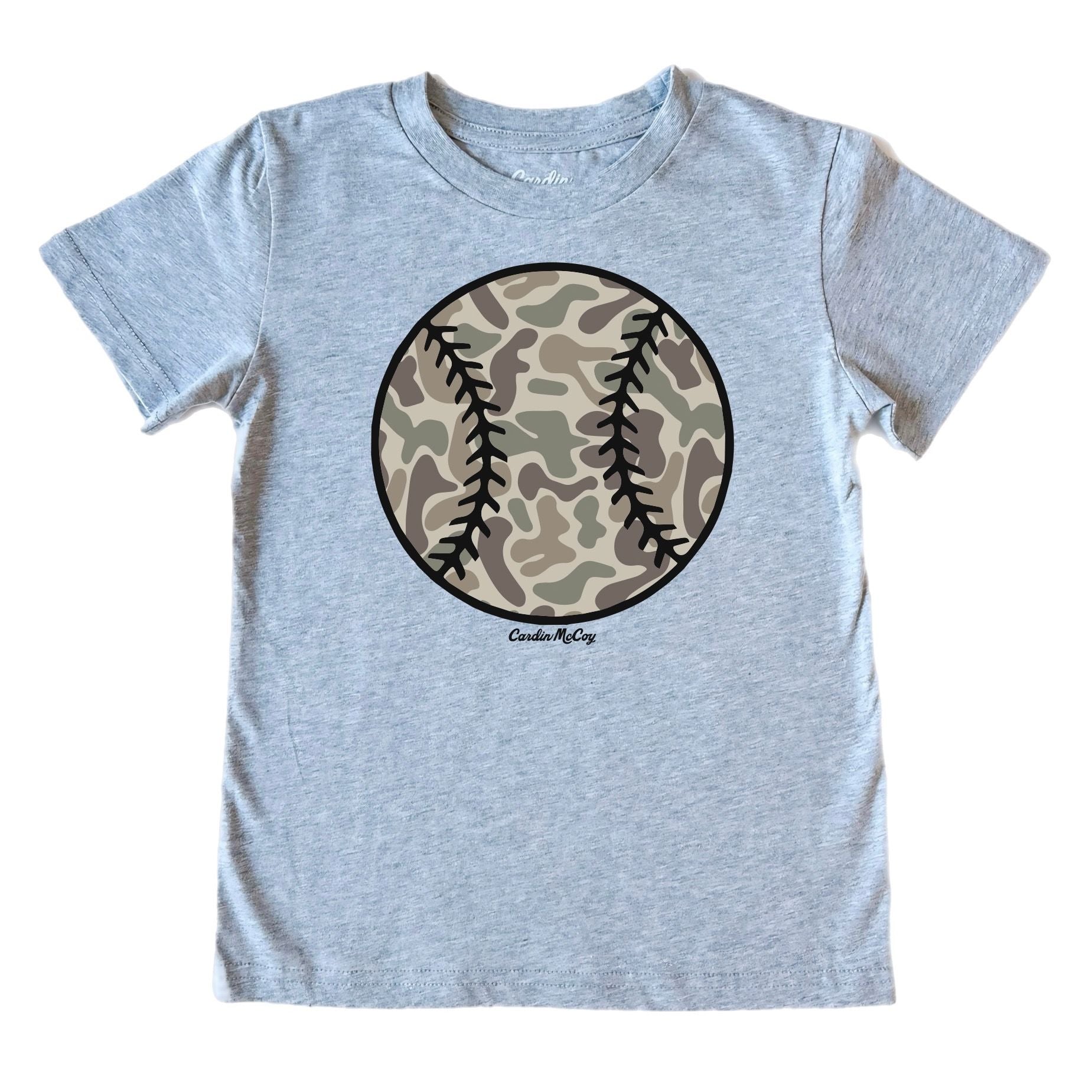 Kids' Camo Baseball Front Short-Sleeve Tee Short Sleeve T-Shirt Cardin McCoy Heather Gray XXS (2/3) Pocket