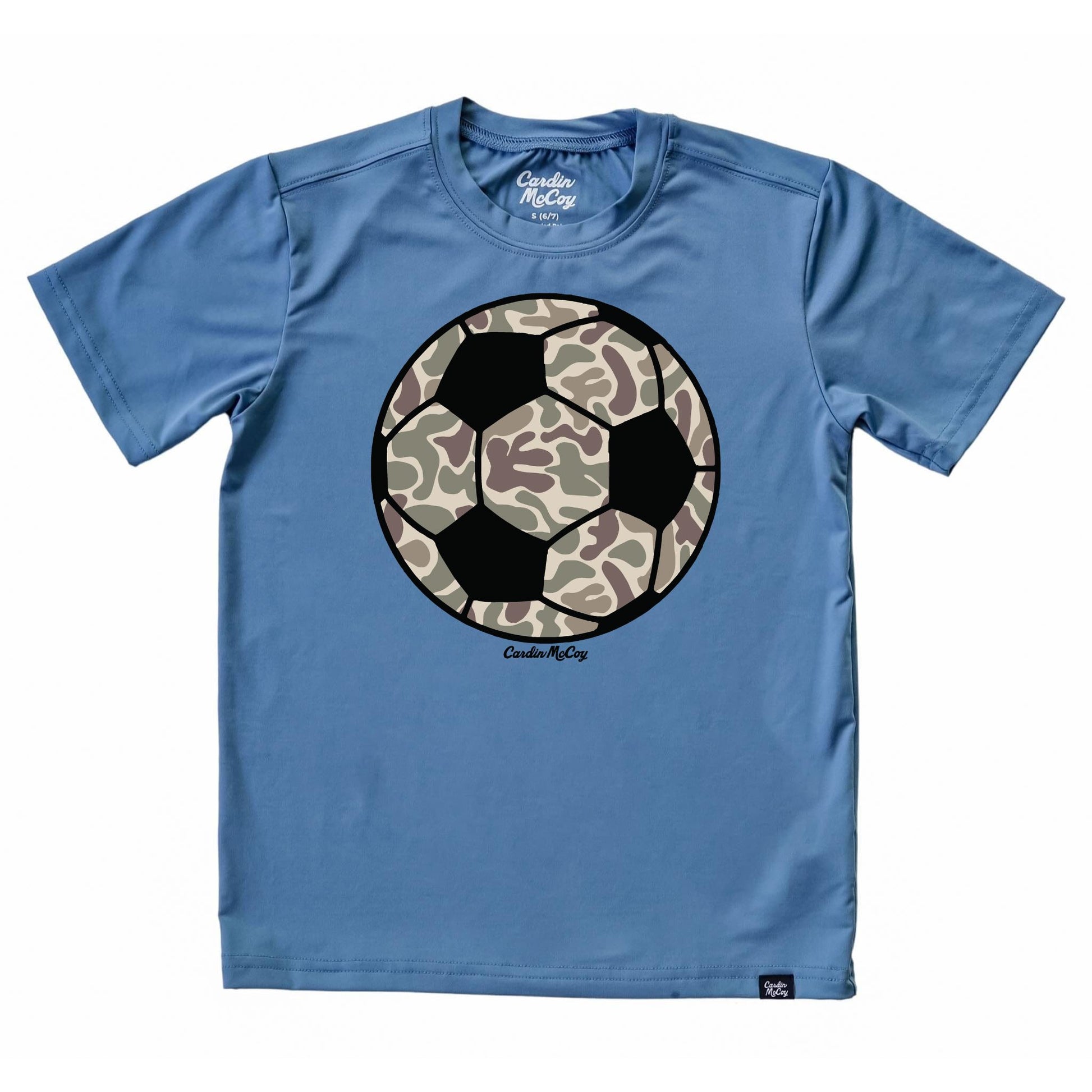Kids' Camo Soccer Front Performance Short-Sleeve Tee Short Sleeve T-Shirt Cardin McCoy Captain Blue XXS (2/3) Performance