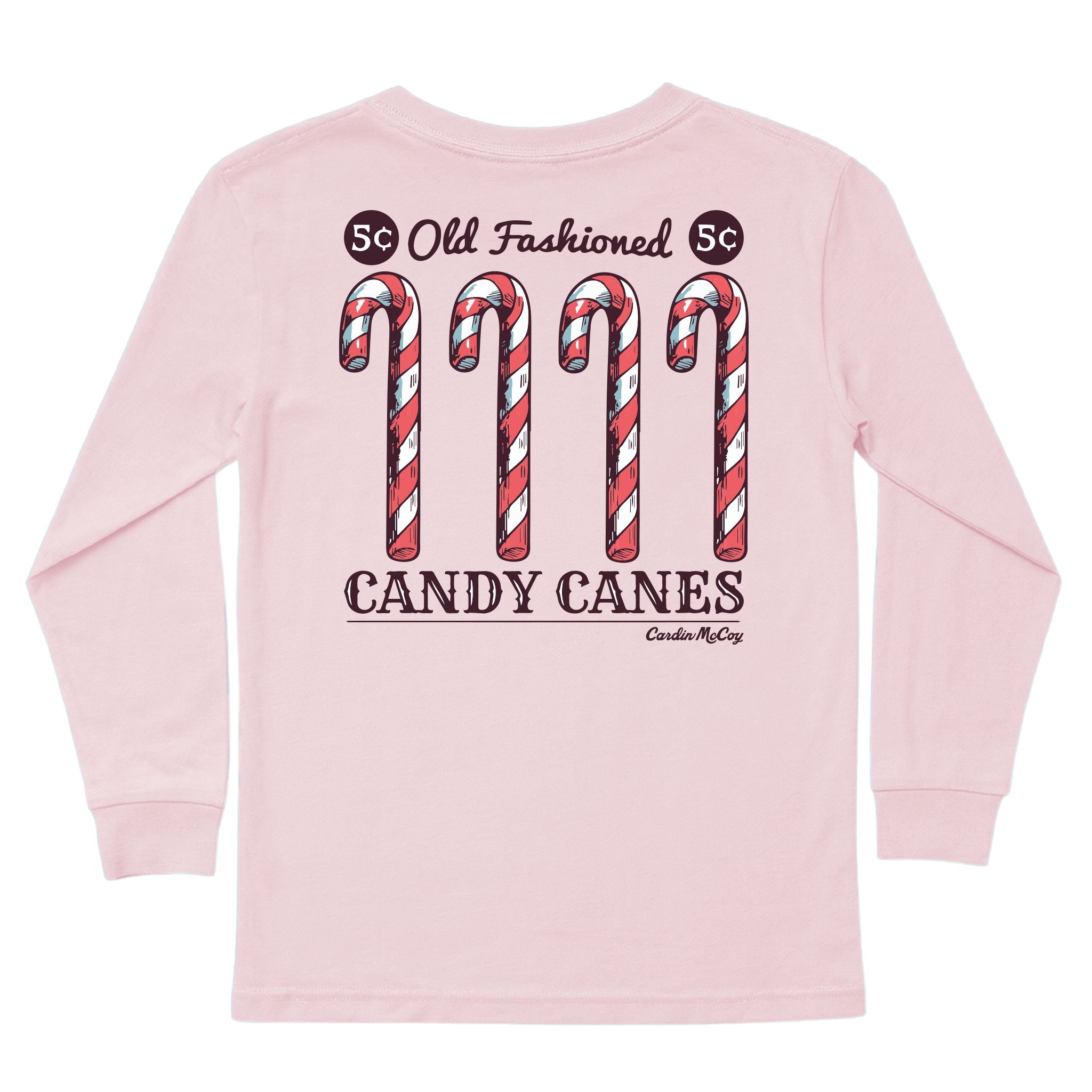 Kids' Candy Cane Co. Long-Sleeve Tee Long Sleeve T-Shirt Cardin McCoy Light Pink XXS (2/3) Pocket