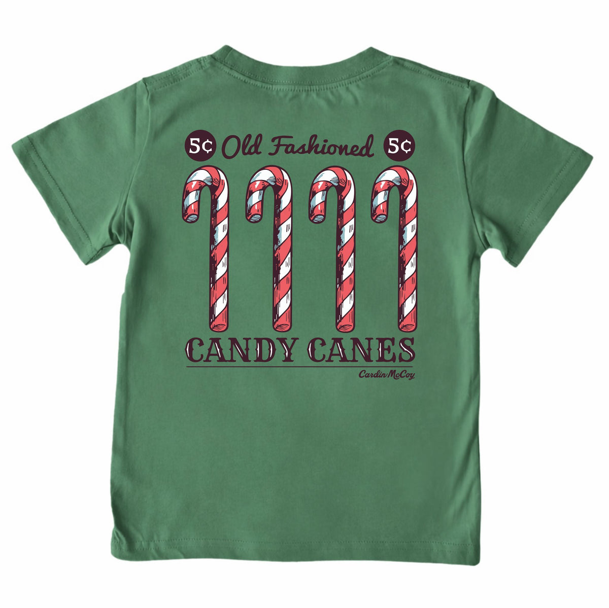 Kids' Candy Cane Short-Sleeve Tee Short Sleeve T-Shirt Cardin McCoy Dark Olive XXS (2/3) Pocket