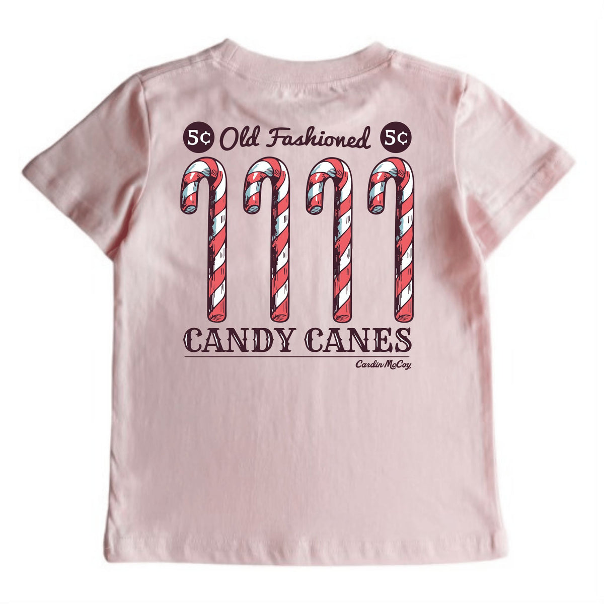 Kids' Candy Cane Short-Sleeve Tee Short Sleeve T-Shirt Cardin McCoy Light Pink XXS (2/3) Pocket
