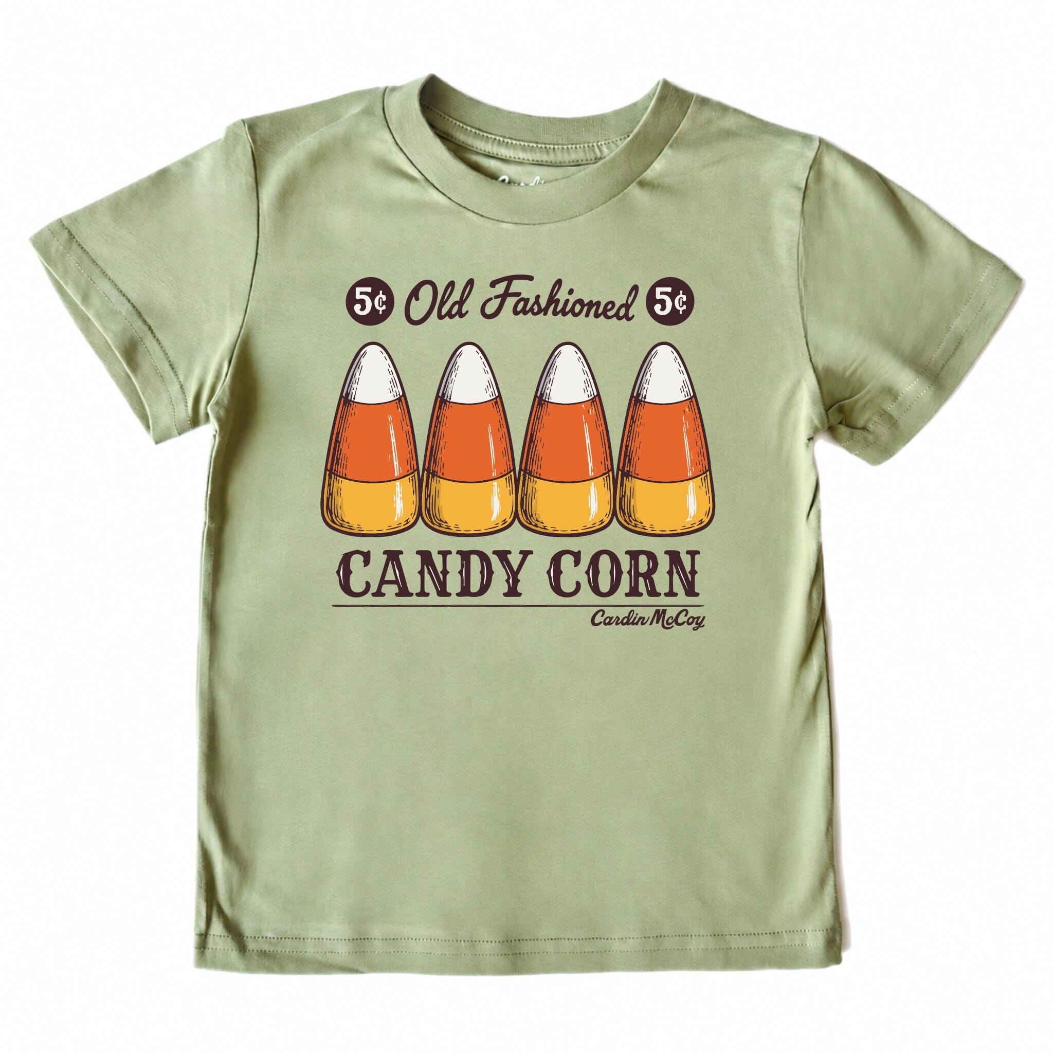 Kids' Candy Corn Front Short-Sleeve Tee Short Sleeve T-Shirt Cardin McCoy Light Olive XXS (2/3) Front