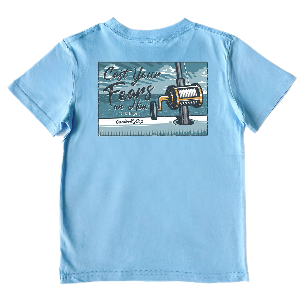 Kids' Cast Your Fears Short-Sleeve Tee Short Sleeve T-Shirt Cardin McCoy Light Blue XXS (2/3) Pocket
