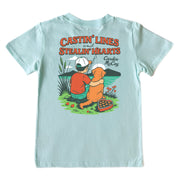 Kids' Castin' Lines & Stealing Hearts Short-Sleeve Tee Short Sleeve T-Shirt Cardin McCoy Blue Mint XXS (2/3) Pocket