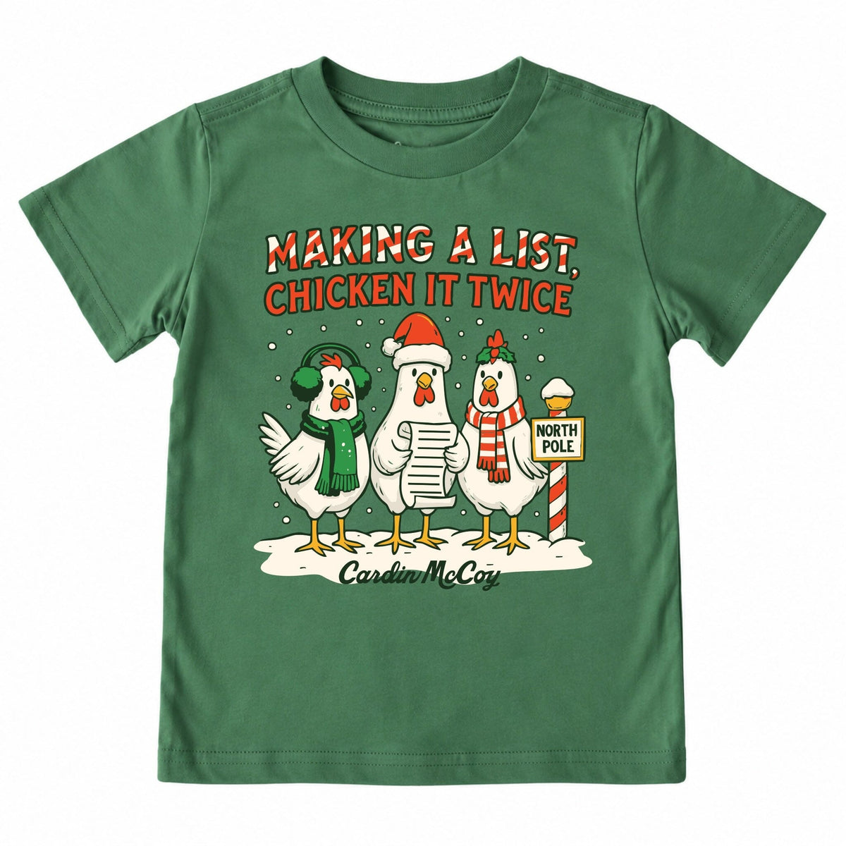 Kids' Chicken It Twice Front Design Short-Sleeve Tee Short Sleeve T-Shirt Cardin McCoy 