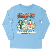 Kids' Chicken It Twice Front Long-Sleeve Tee Long Sleeve T-Shirt Cardin McCoy Light Blue XXS (2/3) No Pocket