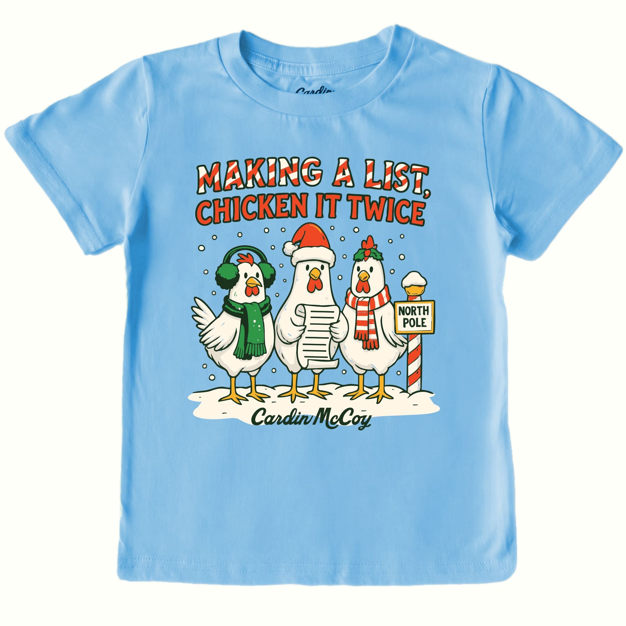 Kids' Chicken It Twice Front Short-Sleeve Tee Short Sleeve T-Shirt Cardin McCoy Light Blue XXS (2/3) No Pocket