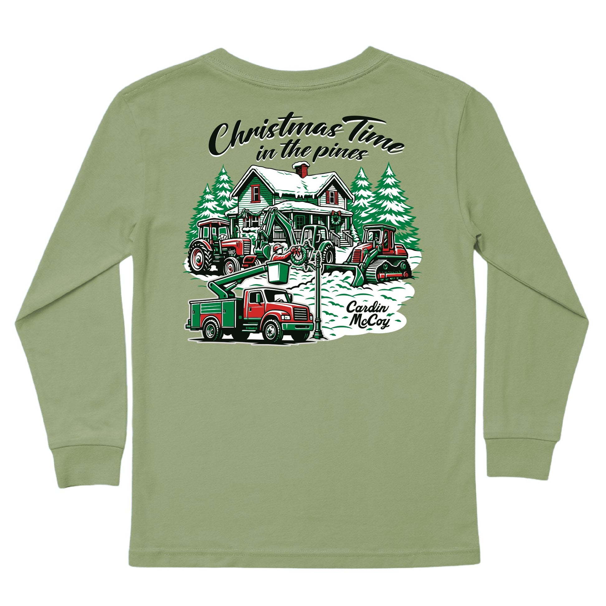 Kids' Christmas Time Long-Sleeve Tee Long Sleeve T-Shirt Cardin McCoy Light Olive XXS (2/3) Pocket
