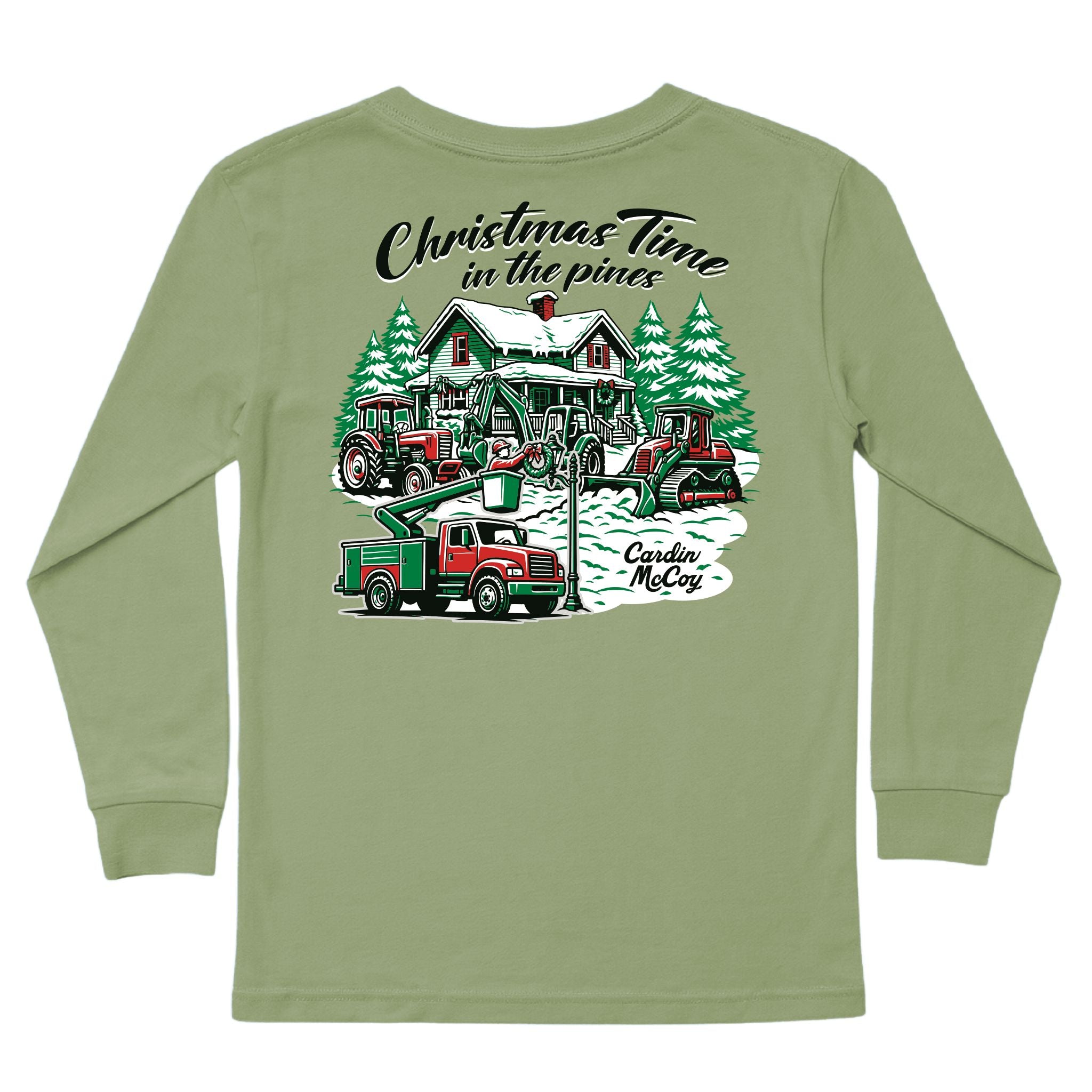 Kids' Christmas Time Long-Sleeve Tee Long Sleeve T-Shirt Cardin McCoy Light Olive XXS (2/3) Pocket