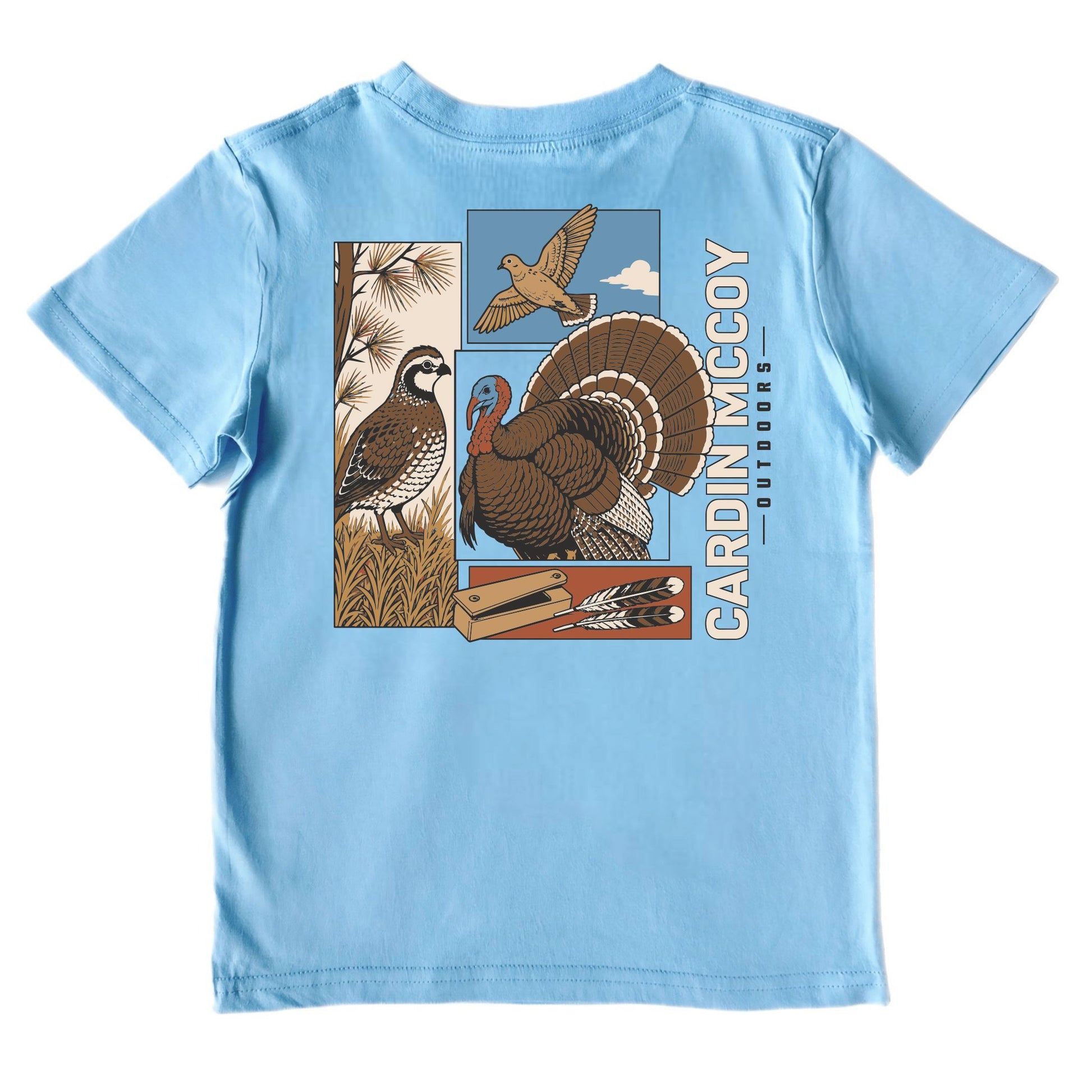 Kids' CM Outdoors Birds Short-Sleeve Tee Short Sleeve T-Shirt Cardin McCoy Light Blue XXS (2/3) Pocket