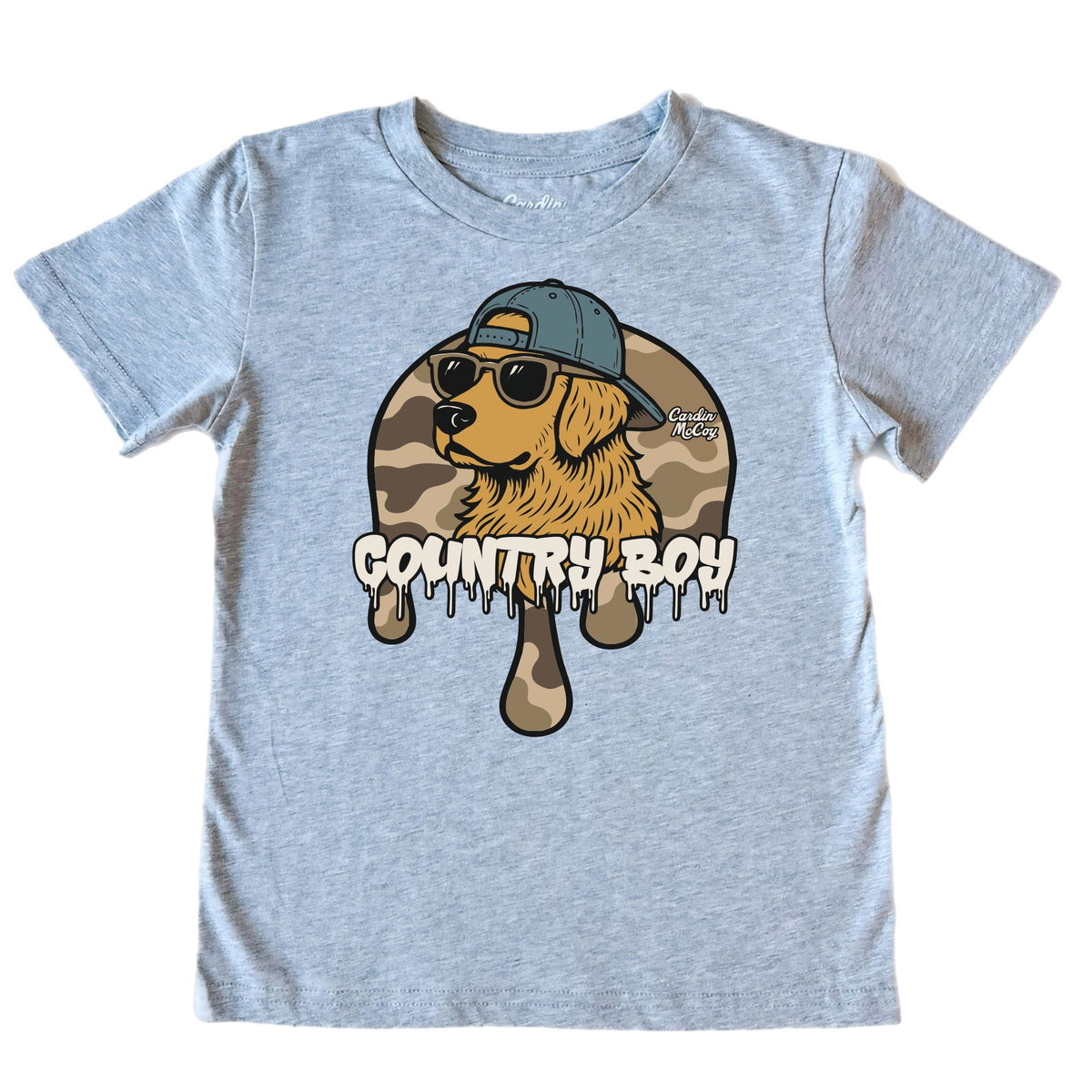 Kids' Country Boy Drip Front Short-Sleeve Tee Short Sleeve T-Shirt Cardin McCoy Heather Gray XXS (2/3) No Pocket