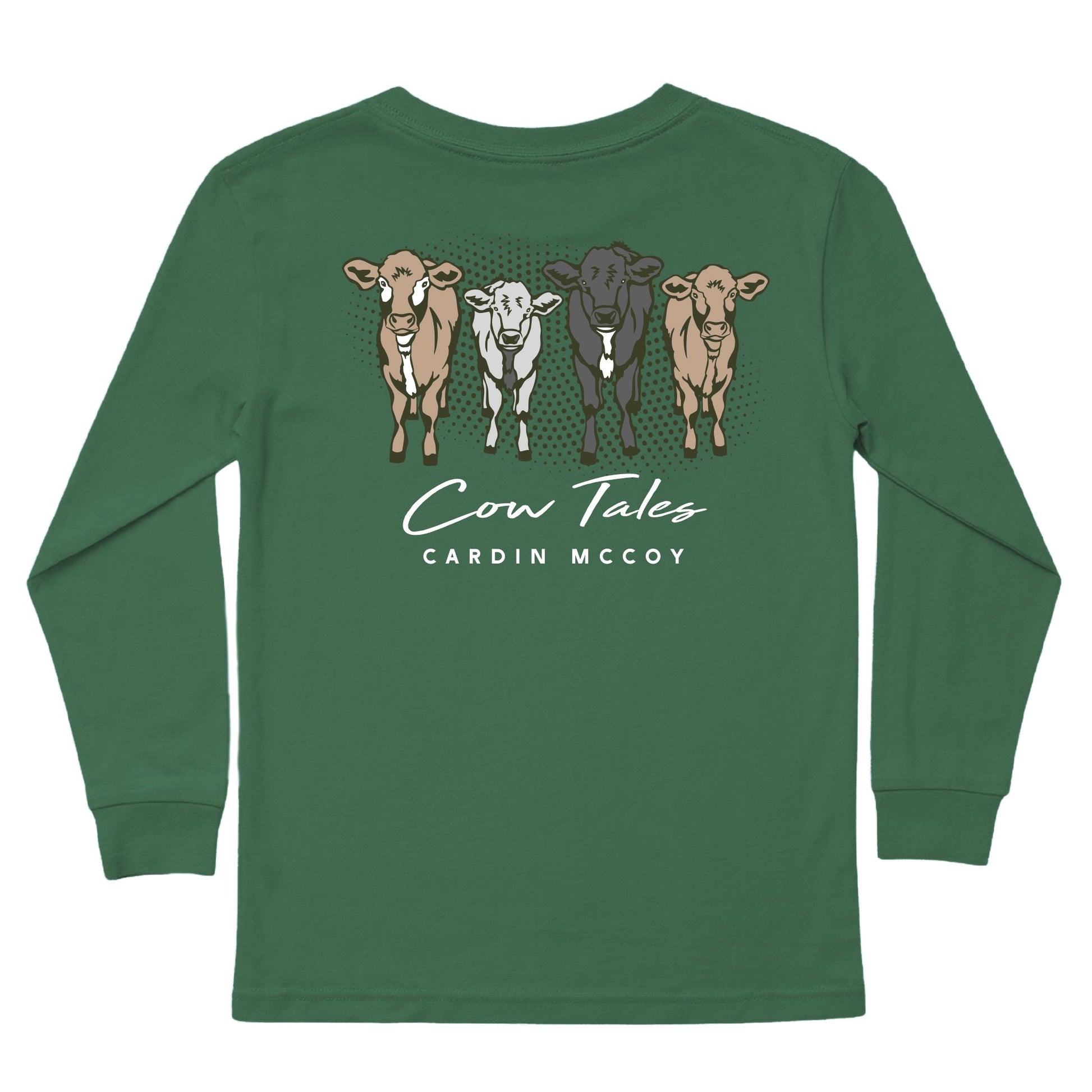 Kids' Cow Tales Long-Sleeve Tee Long Sleeve T-Shirt Cardin McCoy Dark Olive XXS (2/3) Pocket