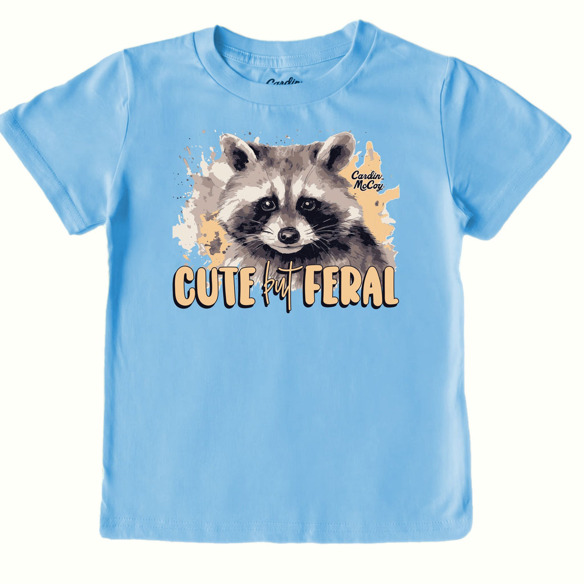Kids' Cute But Feral Front Short-Sleeve Tee Short Sleeve T-Shirt Cardin McCoy Light Blue XXS (2/3) No Pocket
