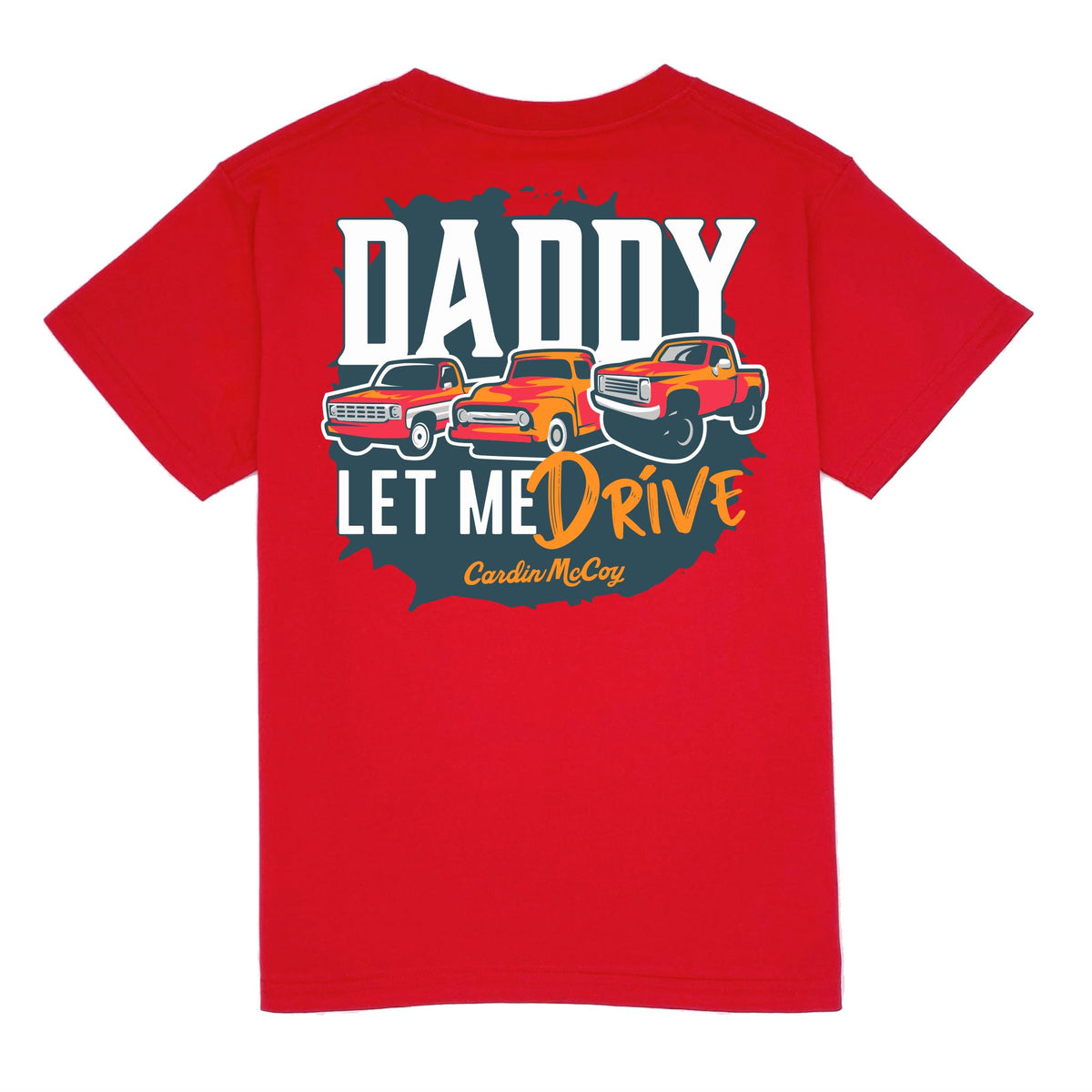 Kids' Daddy Let Me Drive Short Sleeve Tee Short Sleeve T-Shirt Cardin McCoy Red XXS (2/3) Pocket