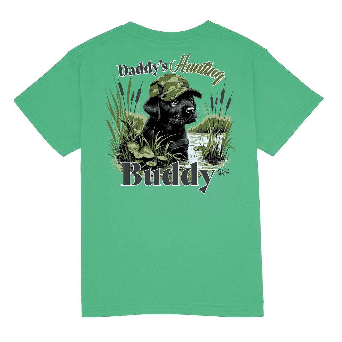 Kids' Daddy's Hunting Buddy Short Sleeve Pocket Tee Short Sleeve T-Shirt Cardin McCoy Green XXS (2/3) 