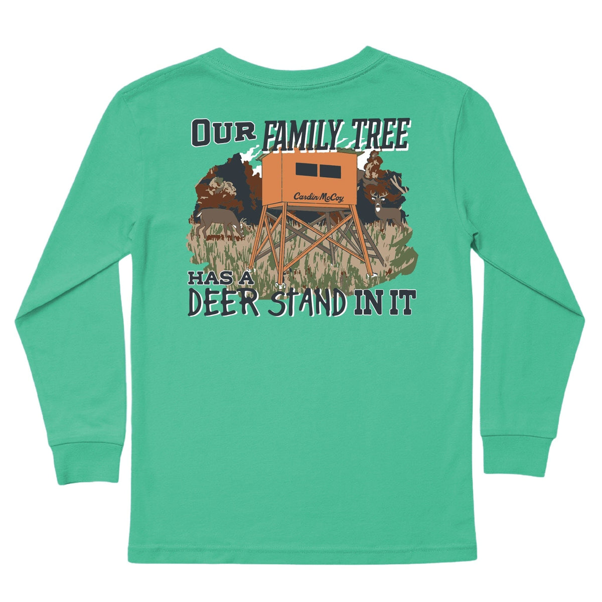 Kids' Deer Stand Long-Sleeve Tee Long Sleeve T-Shirt Cardin McCoy Green XXS (2/3) Pocket