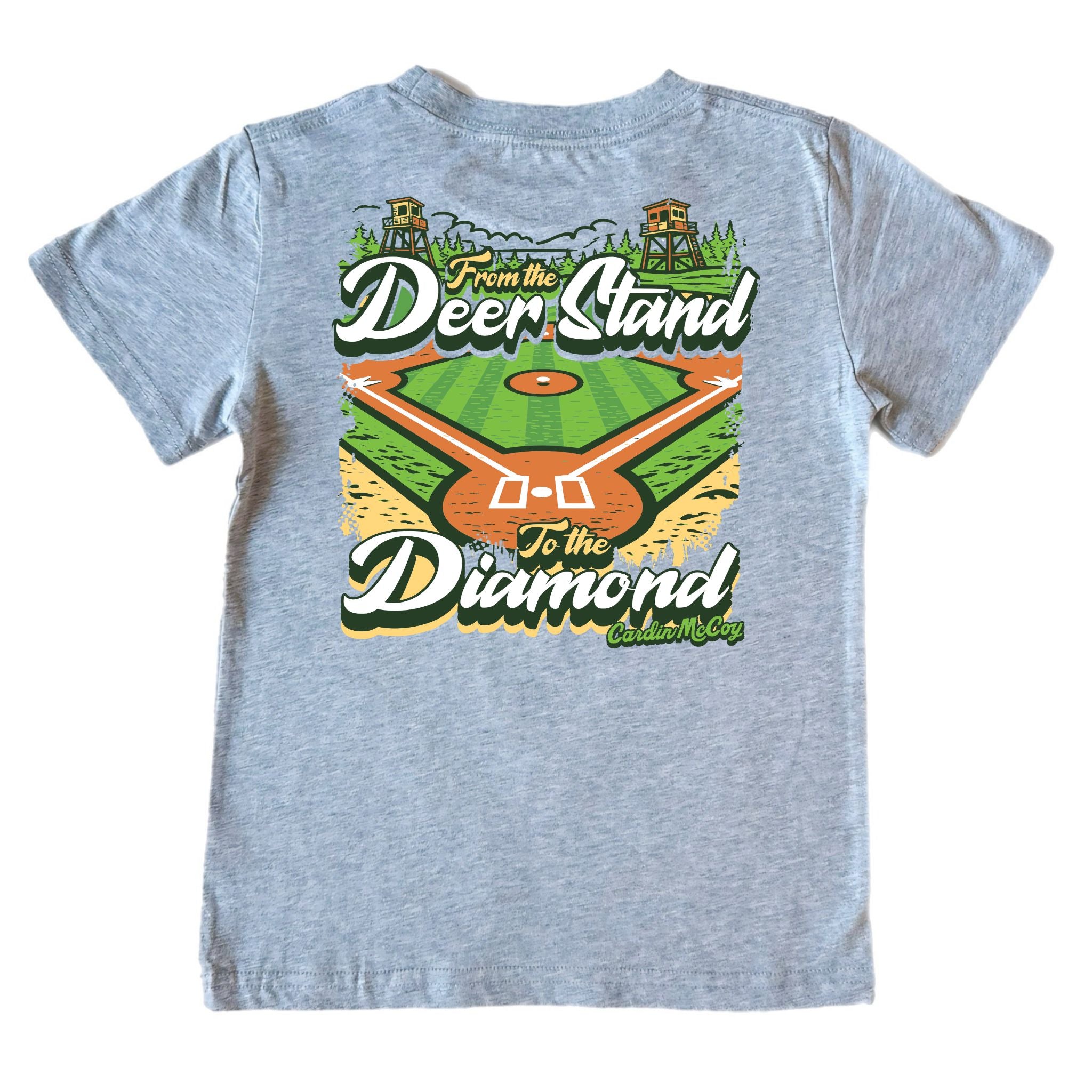 Kids' Deer Stand the Diamond Short-Sleeve Tee Short Sleeve T-Shirt Cardin McCoy Heather Gray XXS (2/3) Pocket