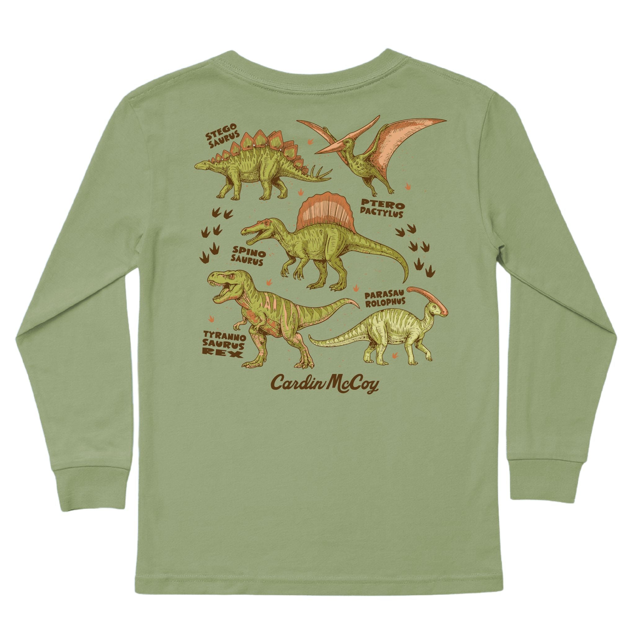 Kids' Dino Types Long-Sleeve Tee Long Sleeve T-Shirt Cardin McCoy Light Olive XXS (2/3) Pocket