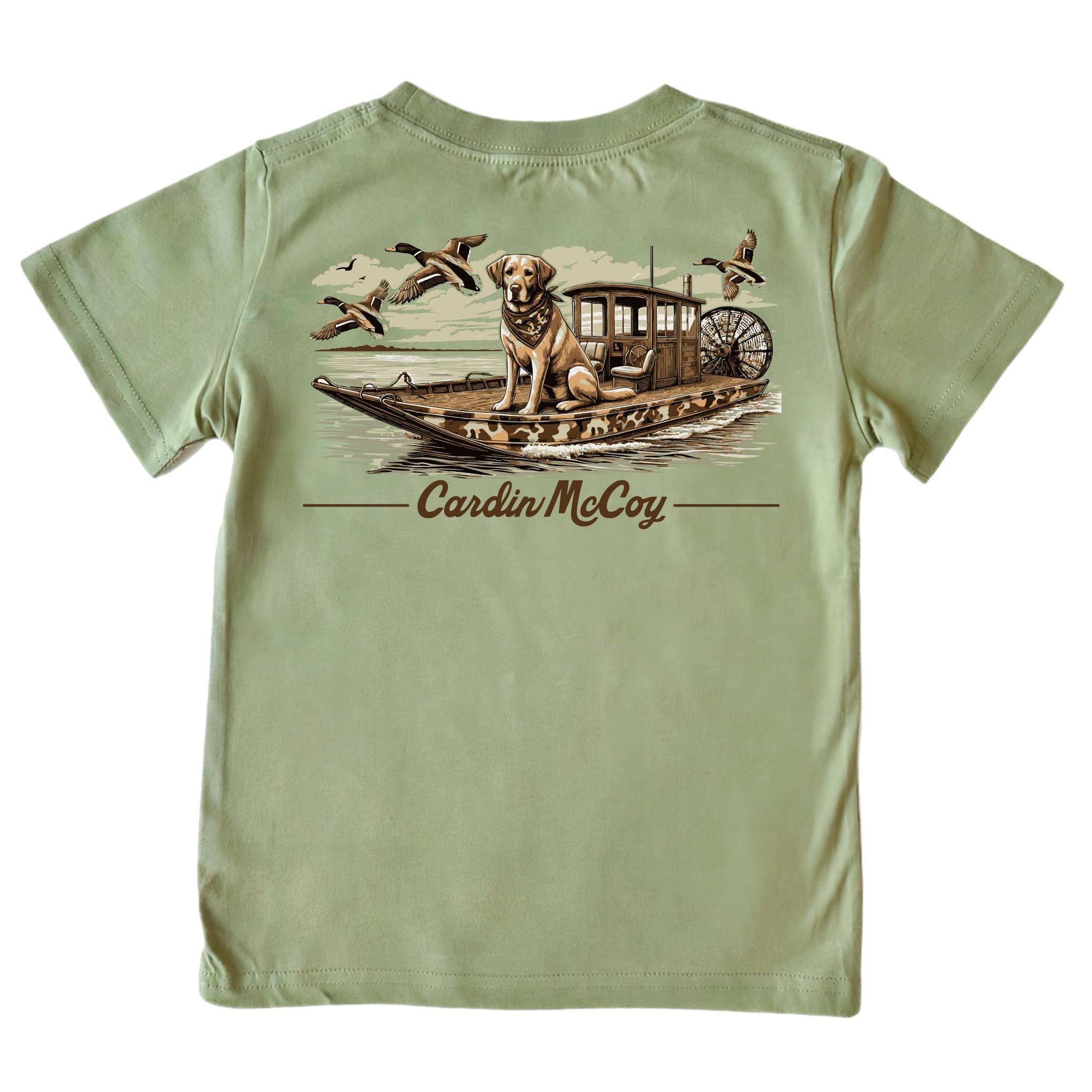 Kids' Duck Boat Short-Sleeve Tee Short Sleeve T-Shirt Cardin McCoy Light Olive XXS (2/3) Pocket