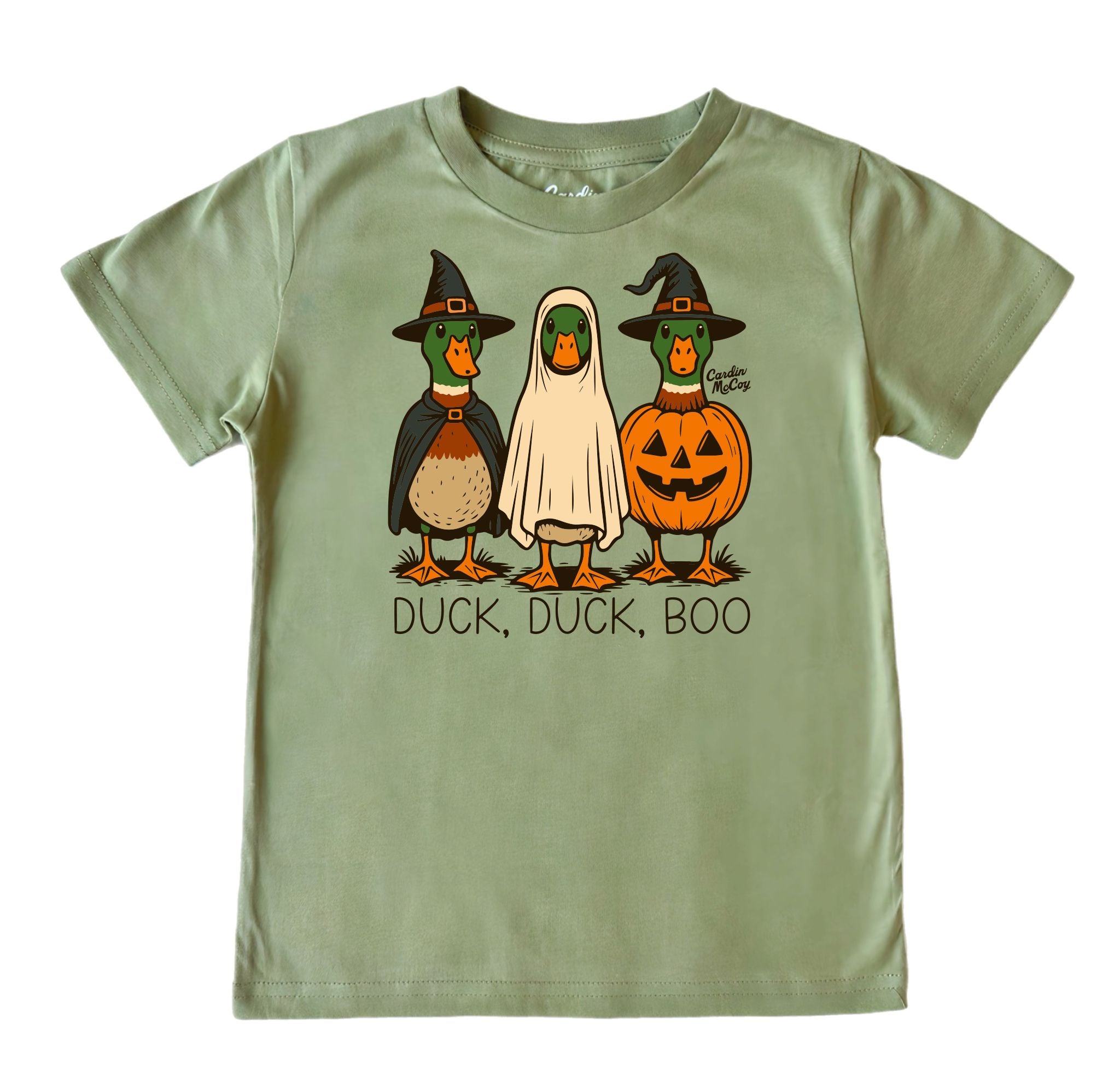 Kids' Duck, Duck, Boo Front Short-Sleeve Tee Short Sleeve T-Shirt Cardin McCoy Light Olive XXS (2/3) Pocket