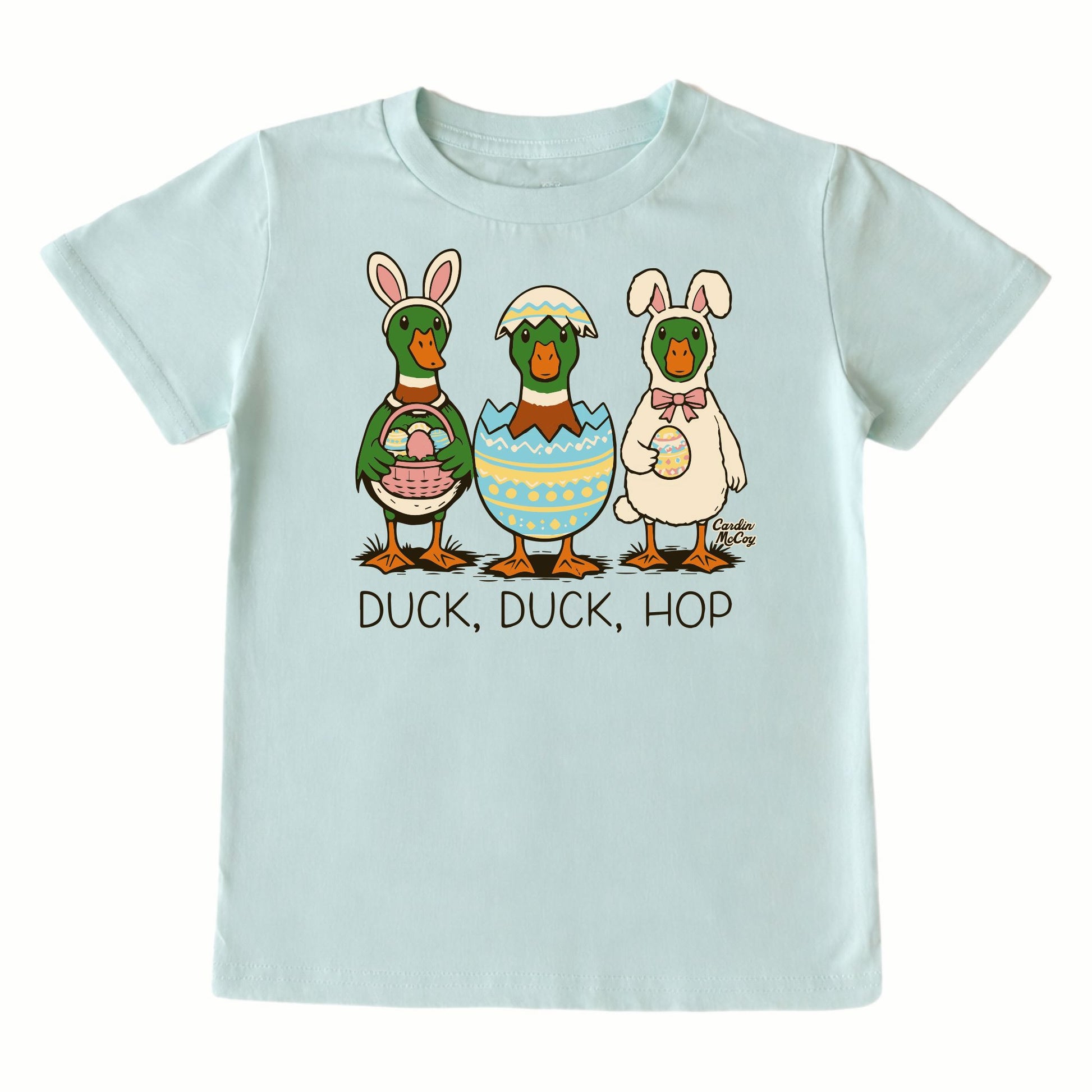 Kids' Duck Duck Hop Design Short-Sleeve Tee Short Sleeve T-Shirt Cardin McCoy Blue Mint XXS (2/3) Front