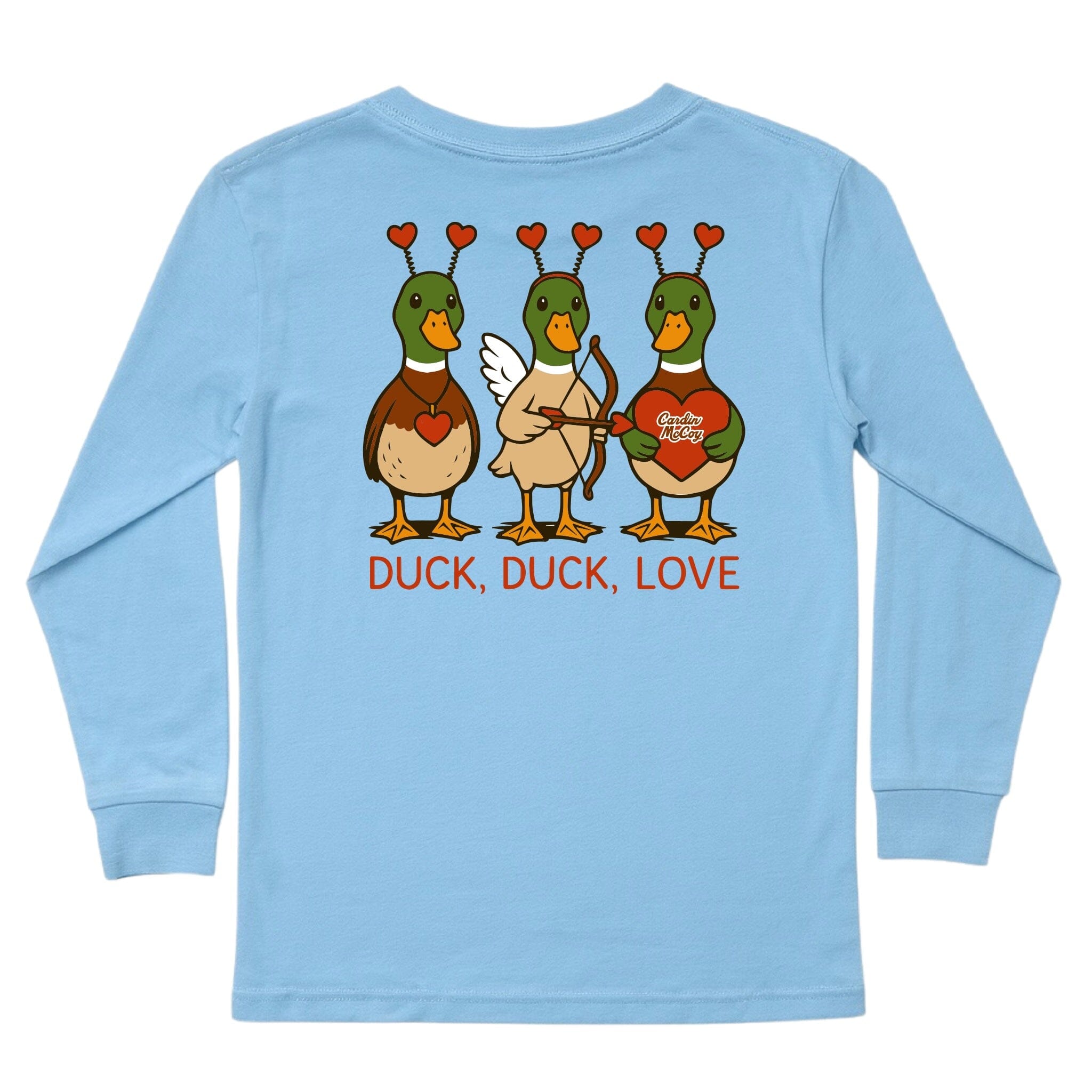 Kids' Duck, Duck, Love Long-Sleeve Tee Long Sleeve T-Shirt Cardin McCoy Light Blue XXS (2/3) Pocket