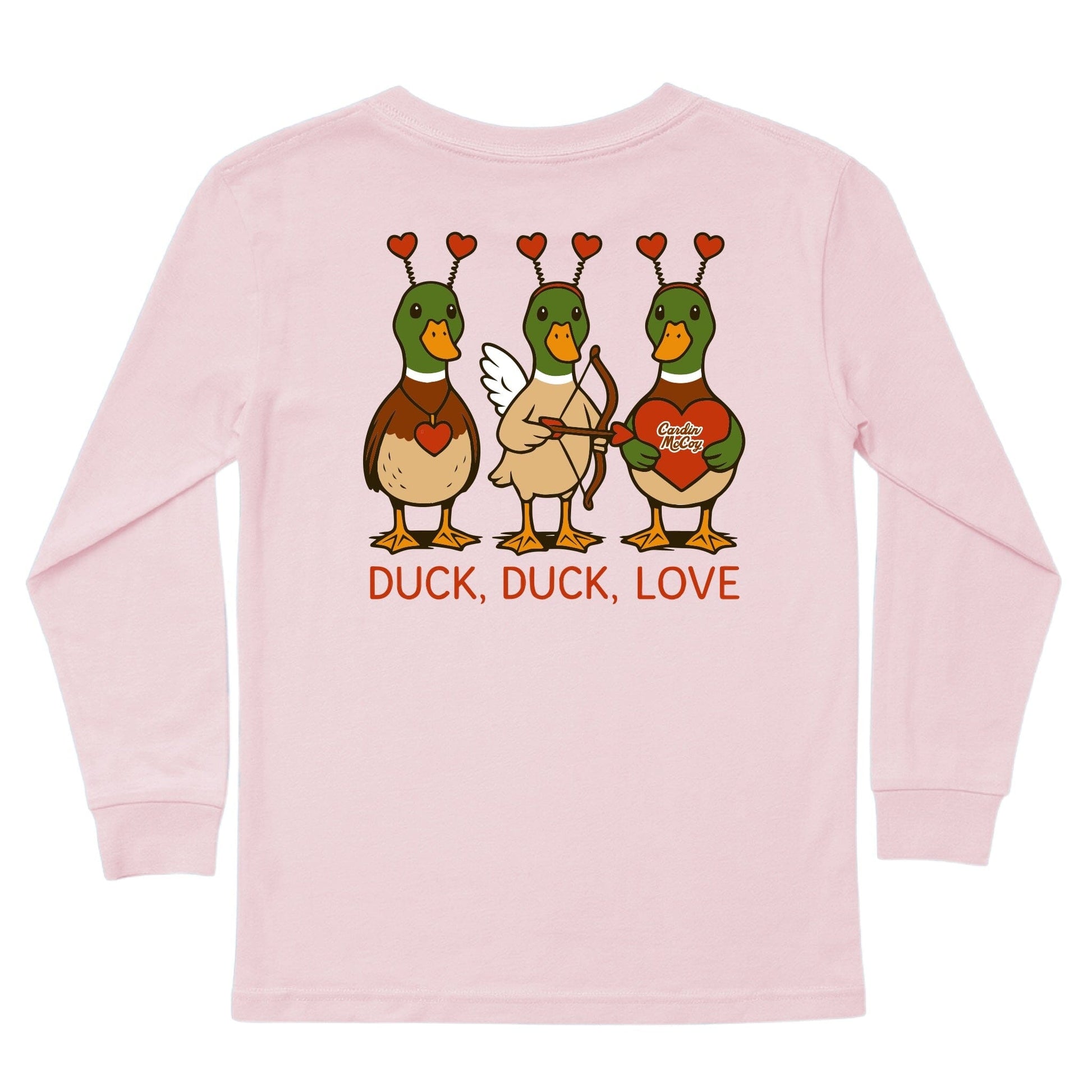 Kids' Duck, Duck, Love Long-Sleeve Tee Long Sleeve T-Shirt Cardin McCoy Light Pink XXS (2/3) Pocket