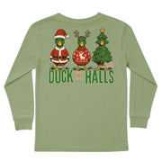 Kids' Duck The Halls Long-Sleeve Tee Long Sleeve T-Shirt Cardin McCoy Light Olive XXS (2/3) Pocket