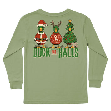 Kids' Duck The Halls Long-Sleeve Tee Long Sleeve T-Shirt Cardin McCoy Light Olive XXS (2/3) Pocket