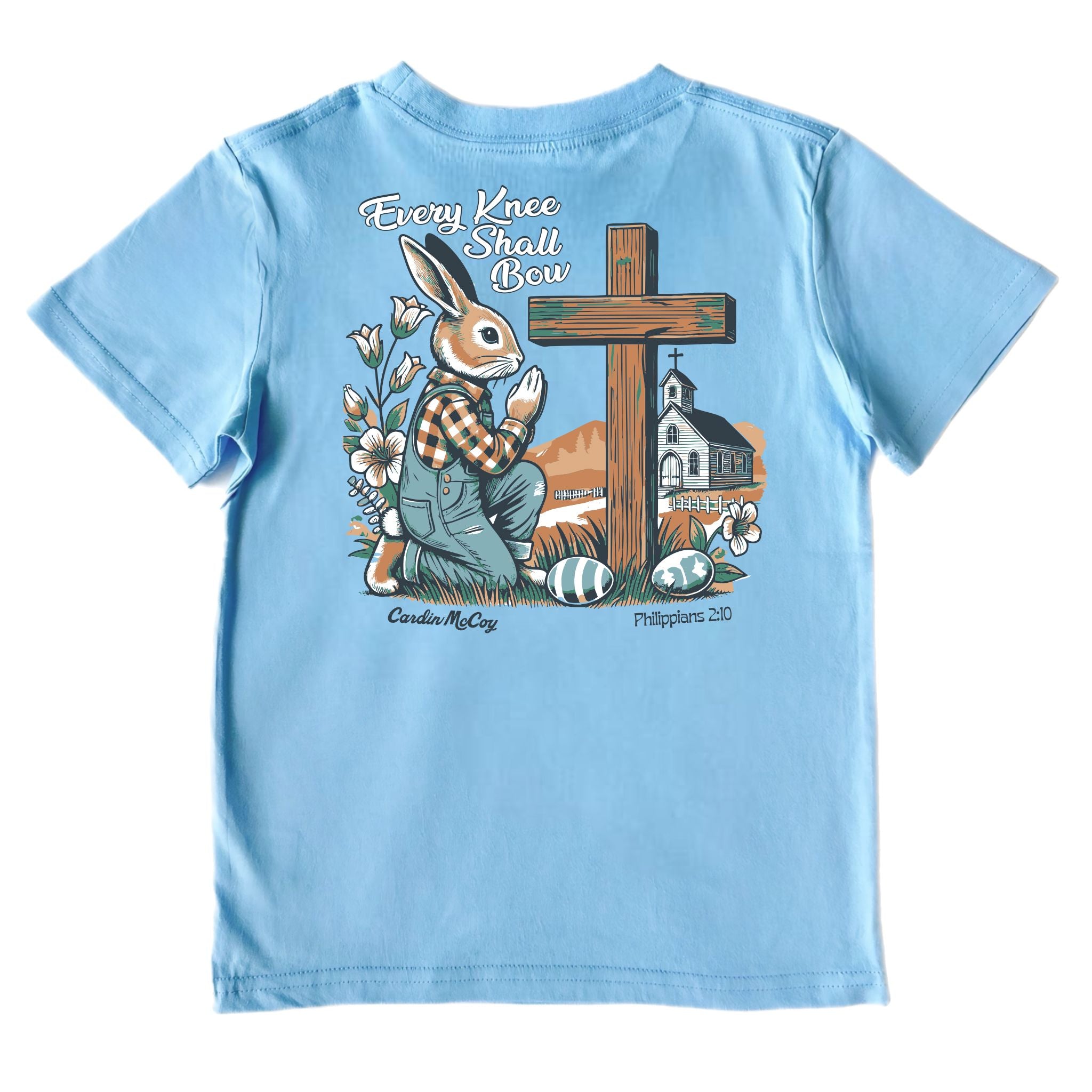 Kids' Every Knee Easter Short-Sleeve Tee Short Sleeve T-Shirt Cardin McCoy Light Blue XXS (2/3) Pocket