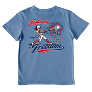 Kids' Fastballs & Freedom With Hat Baseball Performance Short-Sleeve Tee Short Sleeve T-Shirt Cardin McCoy Captain Blue XXS (2/3) Performance