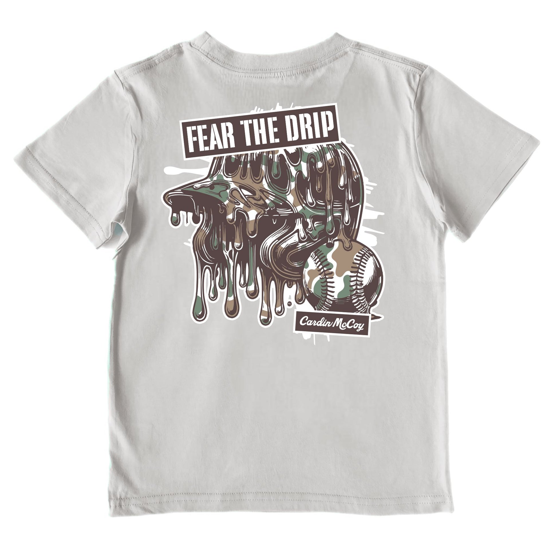 Kids' Fear the Drip Camo Short-Sleeve Tee Short Sleeve T-Shirt Cardin McCoy Ice Gray XXS (2/3) Pocket