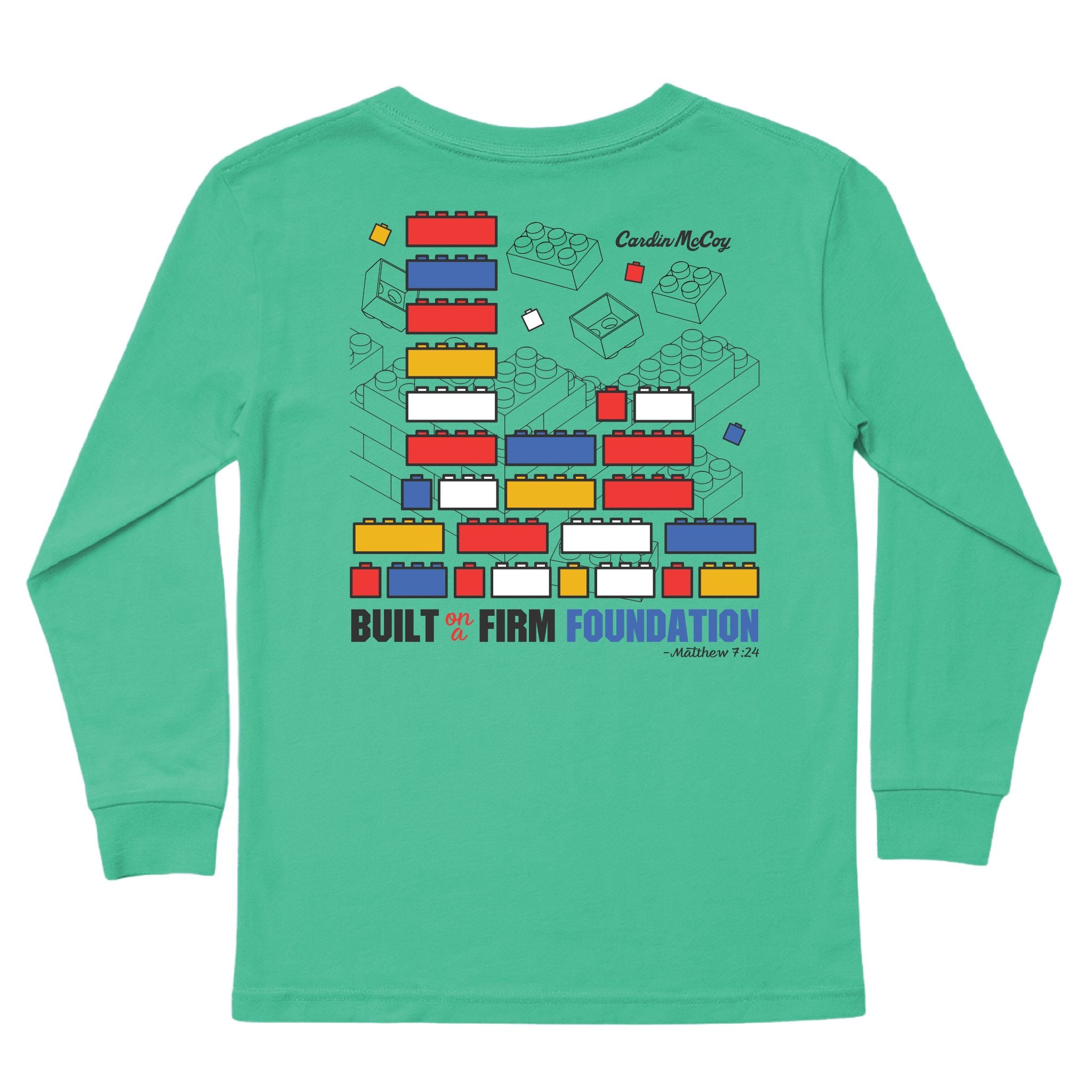 Kids' Firm Foundation Long-Sleeve Tee Long Sleeve T-Shirt Cardin McCoy Green XXS (2/3) Pocket