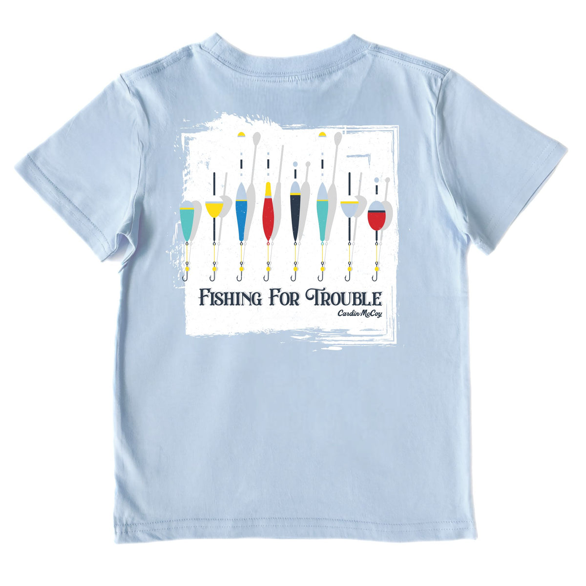 Kids' Fishing For Trouble Performance Short-Sleeve Tee Short Sleeve T-Shirt Cardin McCoy Blue Sky XXS (2/3) Pocket