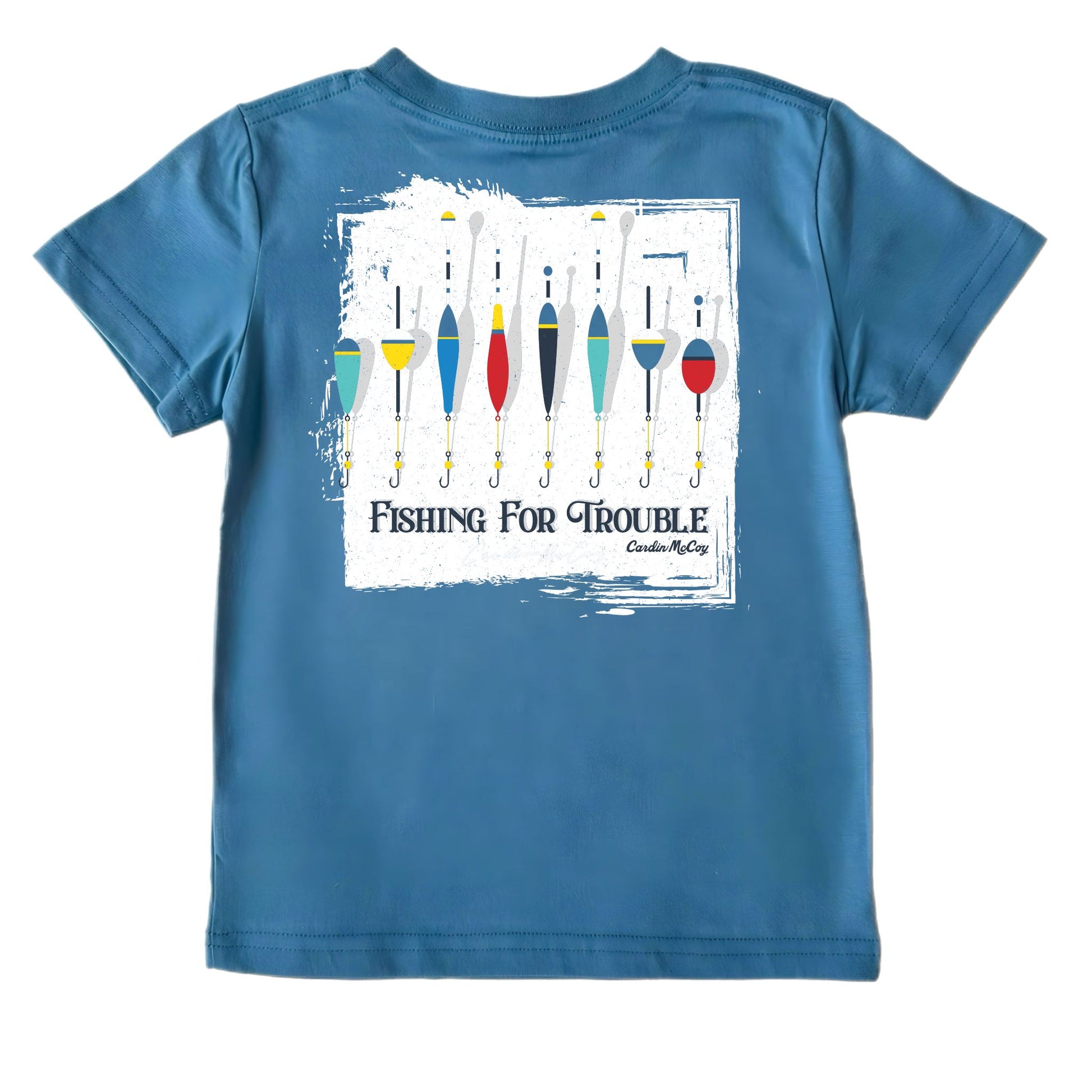 Kids' Fishing For Trouble Short-Sleeve Tee Short Sleeve T-Shirt Cardin McCoy Blue XXS (2/3) Pocket