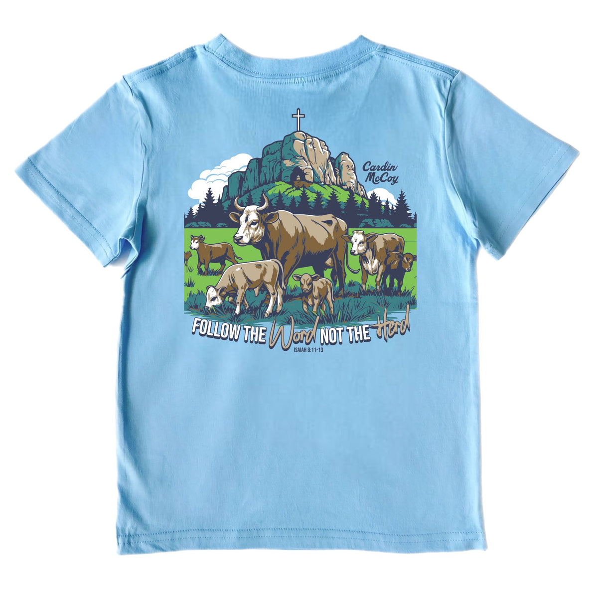 Kids' Follow The Word, Not The Herd Short-Sleeve Tee Short Sleeve T-Shirt Cardin McCoy Light Blue XXS (2/3) No Pocket