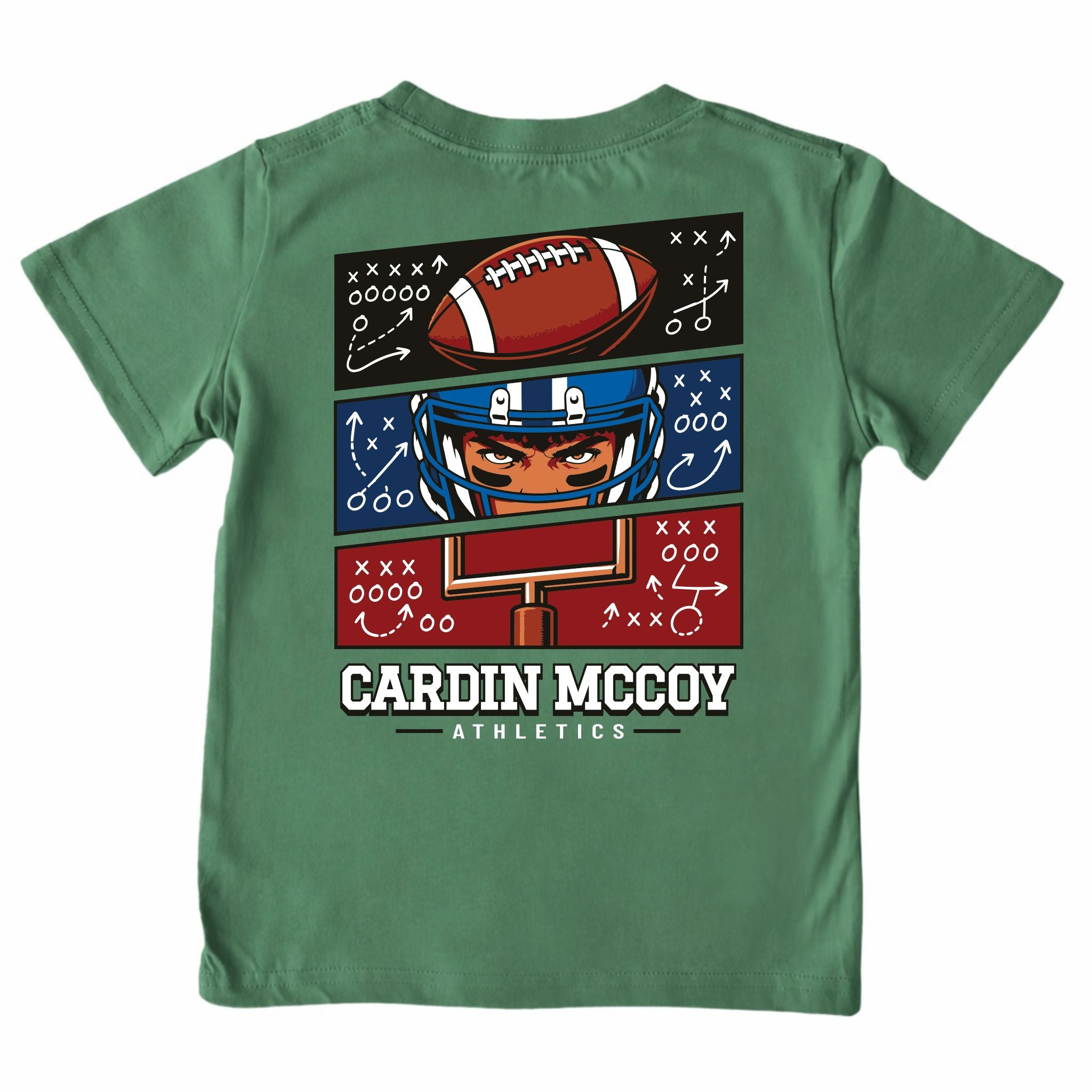 Kids' Football Grid Short-Sleeve Tee Short Sleeve T-Shirt Cardin McCoy Dark Olive XXS (2/3) Pocket
