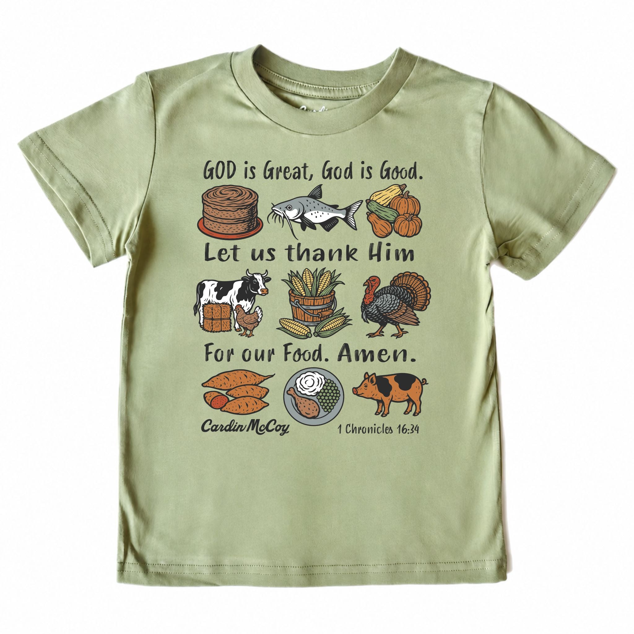 Kids' For Our Food Front Short-Sleeve Tee Short Sleeve T-Shirt Cardin McCoy Light Olive XXS (2/3) Front