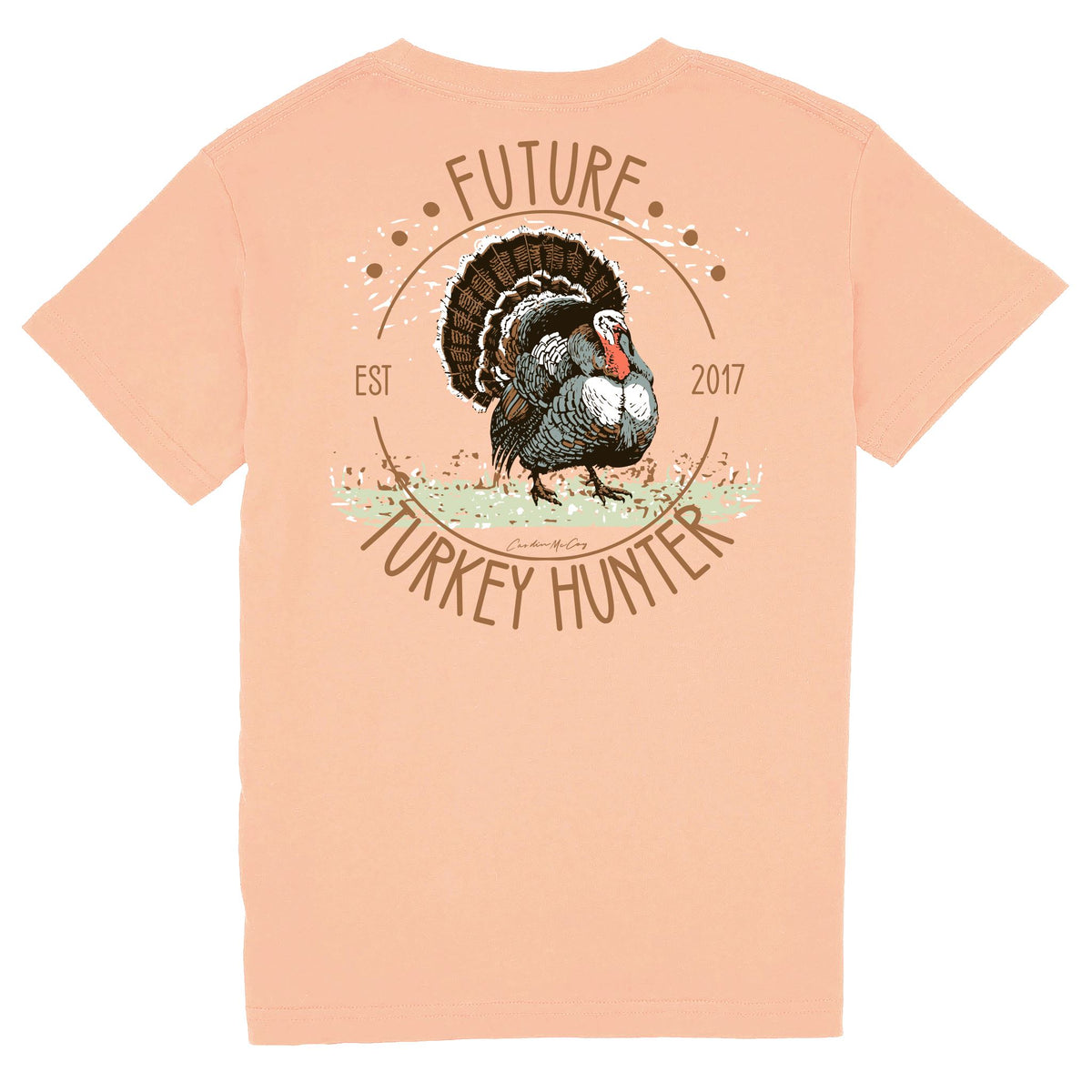 Kids' Future Turkey Hunter Short Sleeve Pocket Tee Short Sleeve T-Shirt Cardin McCoy Peach XXS (2/3) 