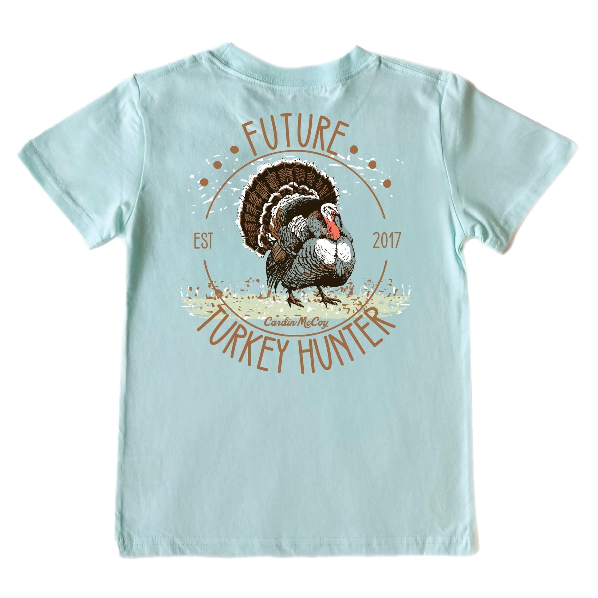 Kids' Future Turkey Hunter Short-Sleeve Tee Short Sleeve T-Shirt Cardin McCoy Blue Mint XXS (2/3) No Pocket
