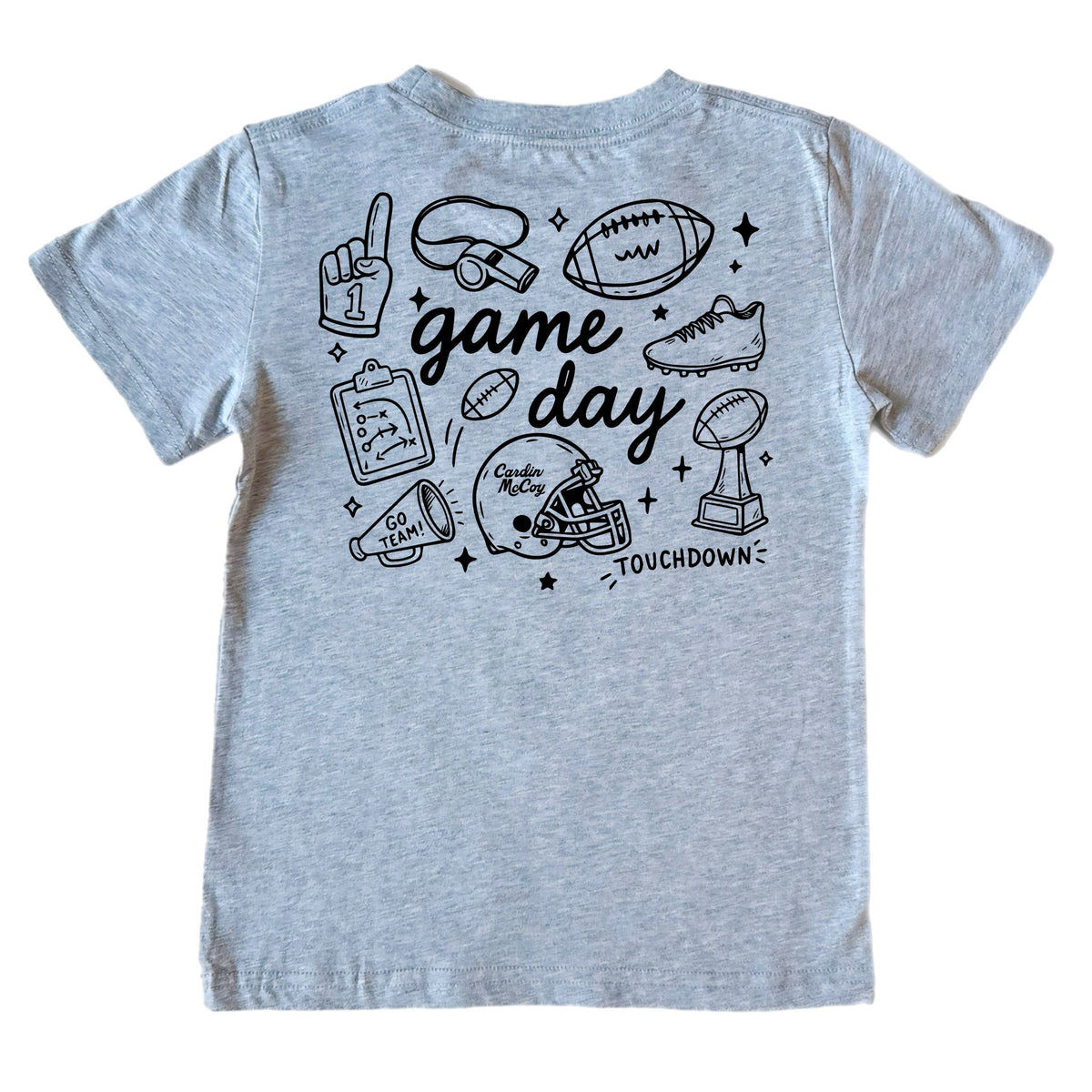 Kids' Game Day Football Short-Sleeve Tee Short Sleeve T-Shirt Cardin McCoy Heather Gray XXS (2/3) Pocket