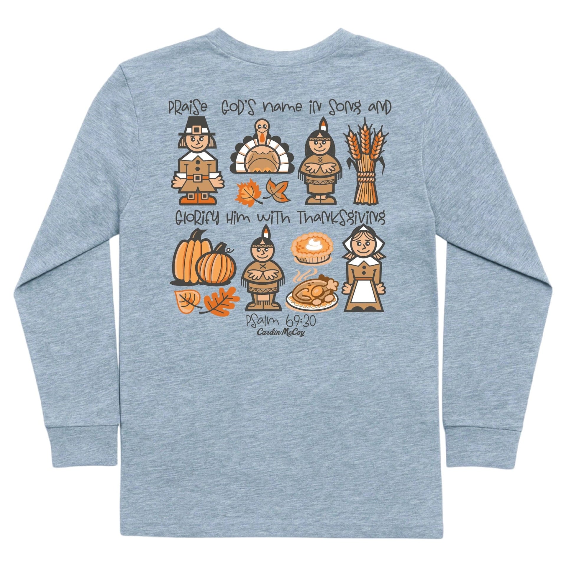 Kids' Glorify Him Long-Sleeve Tee Long Sleeve T-Shirt Cardin McCoy Heather Gray XXS (2/3) No Pocket