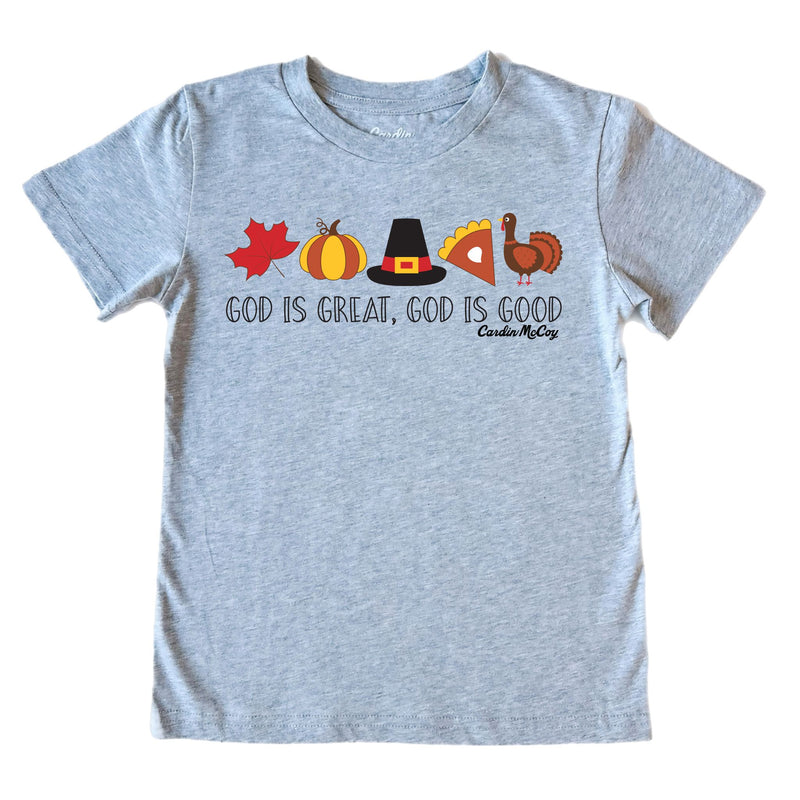 Kids' God is Great Front Short-Sleeve Tee Short Sleeve T-Shirt Cardin McCoy Heather Gray XXS (2/3) No Pocket