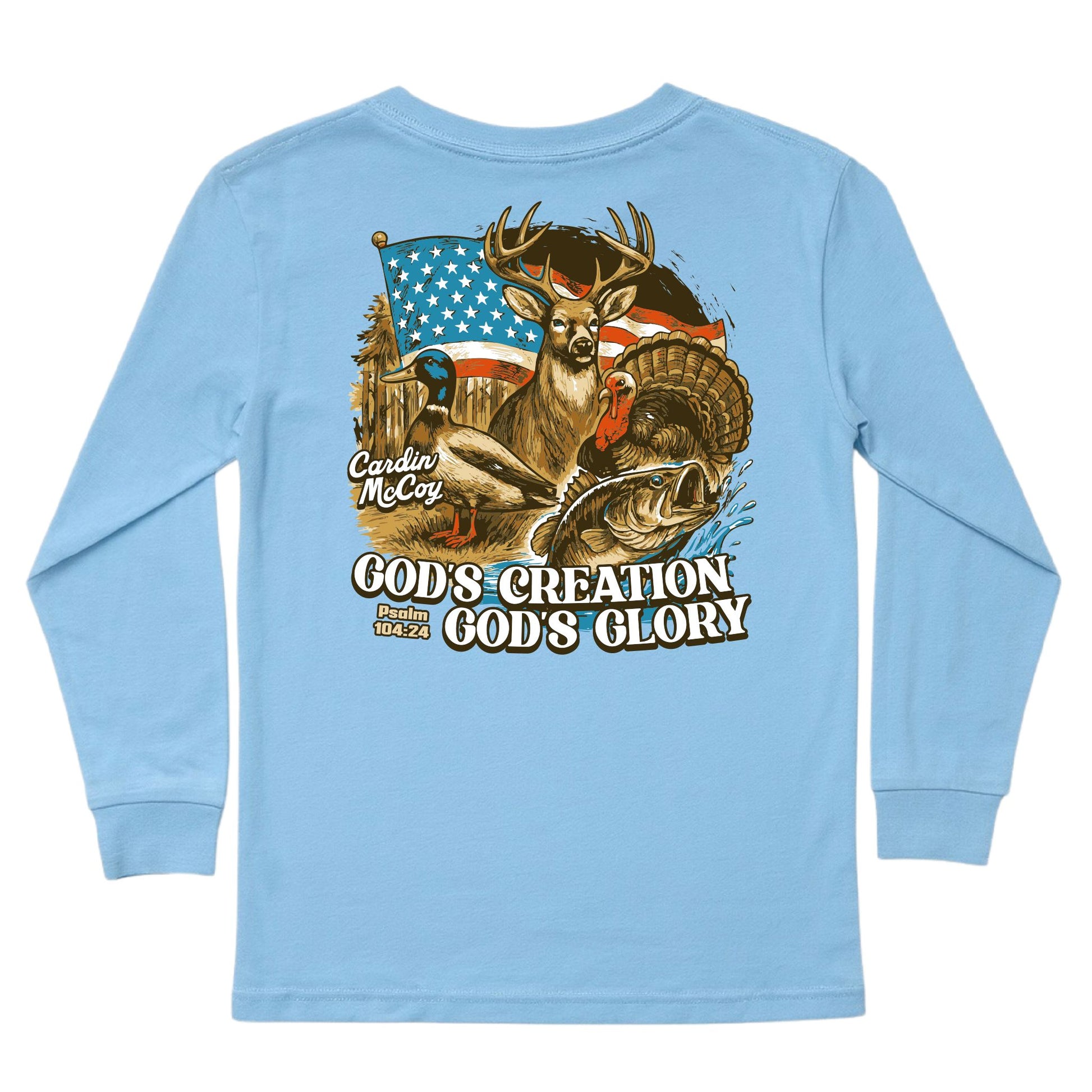 Kids' God's Creation Long-Sleeve Tee Long Sleeve T-Shirt Cardin McCoy Light Blue XXS (2/3) Pocket