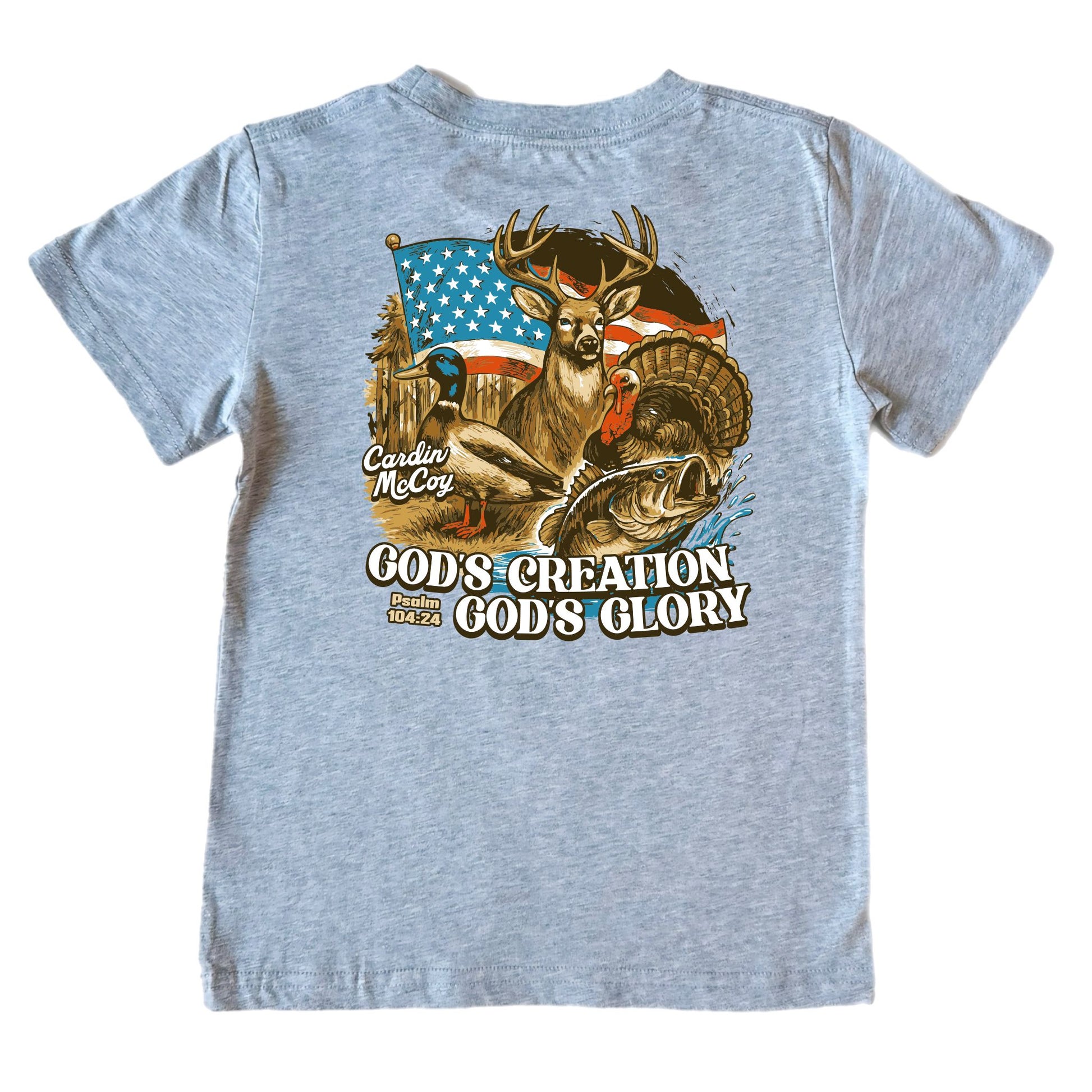 Kids' God's Creation Short-Sleeve Tee Short Sleeve T-Shirt Cardin McCoy Heather Gray XXS (2/3) Pocket