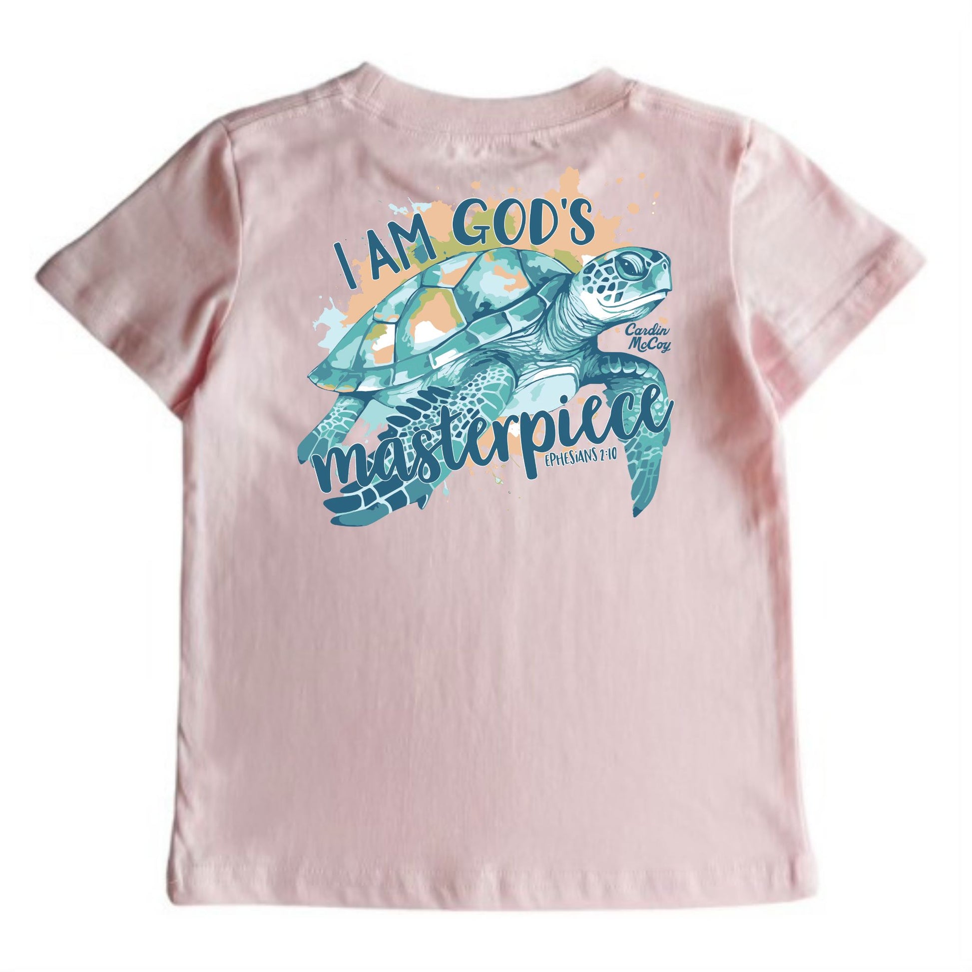 Kids' God's Masterpiece Short-Sleeve Tee Short Sleeve T-Shirt Cardin McCoy Light Pink XXS (2/3) Pocket