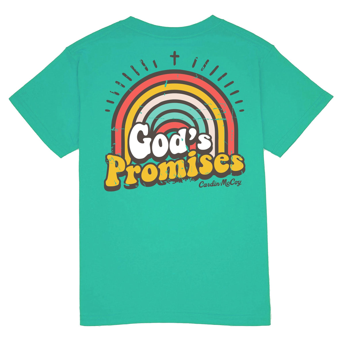 Kids' God's Promises Short Sleeve Tee Short Sleeve T-Shirt Cardin McCoy Teal XXS (2/3) No Pocket