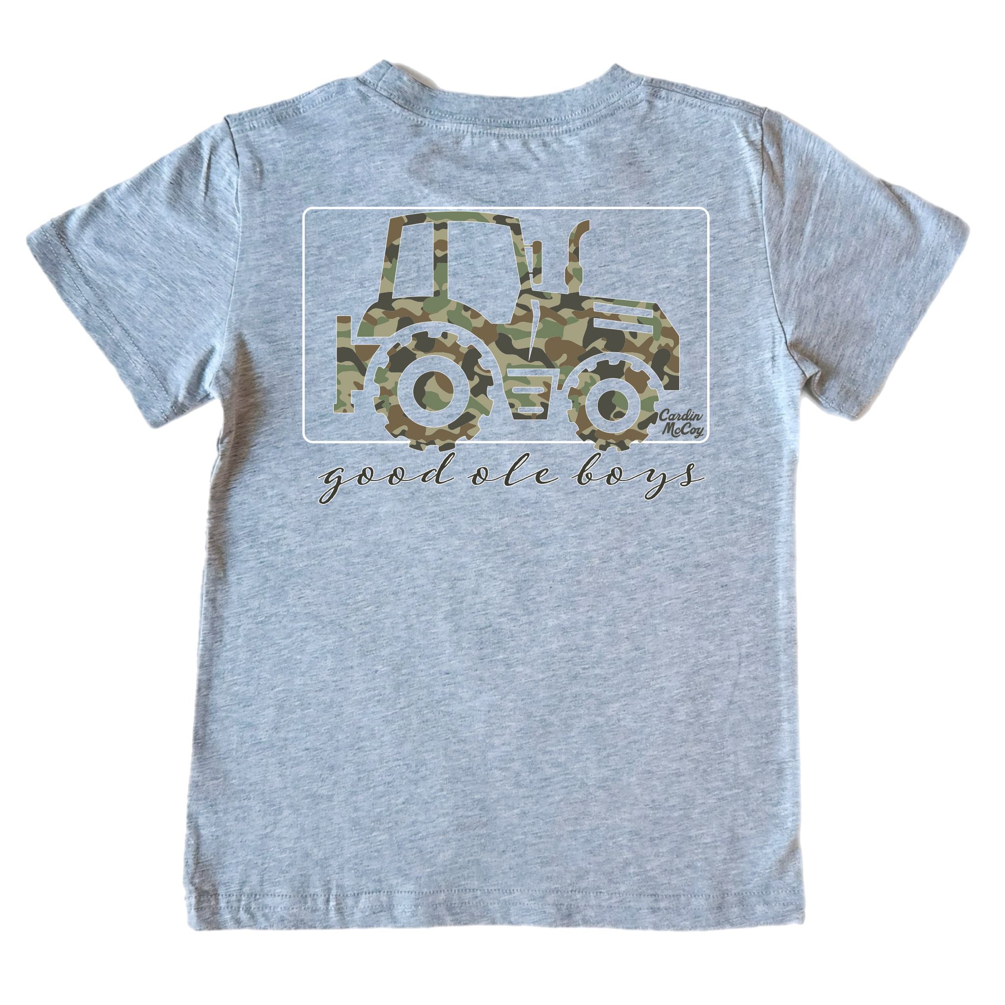 Kids' Good Ole Boys Tractor Short-Sleeve Tee Short Sleeve T-Shirt Cardin McCoy Heather Gray XXS (2/3) Pocket