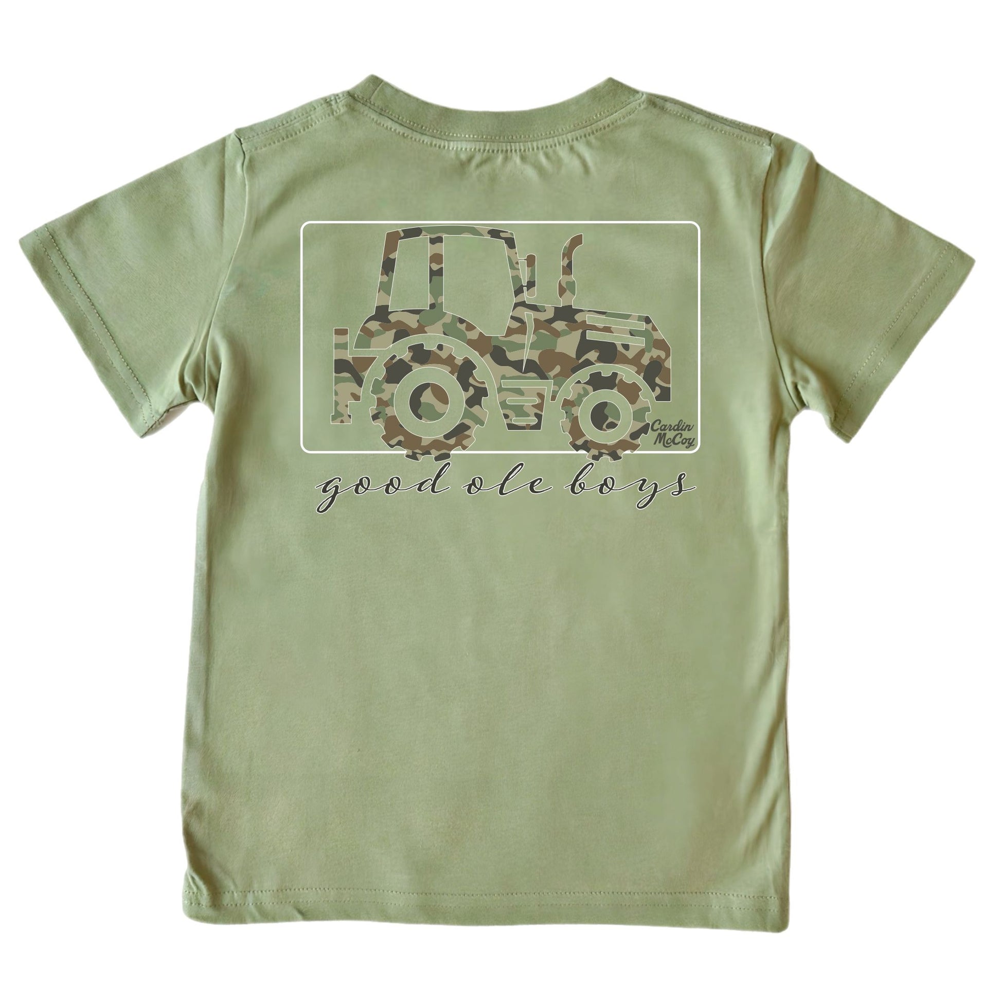 Kids' Good Ole Boys Tractor Short-Sleeve Tee Short Sleeve T-Shirt Cardin McCoy Light Olive XXS (2/3) Pocket